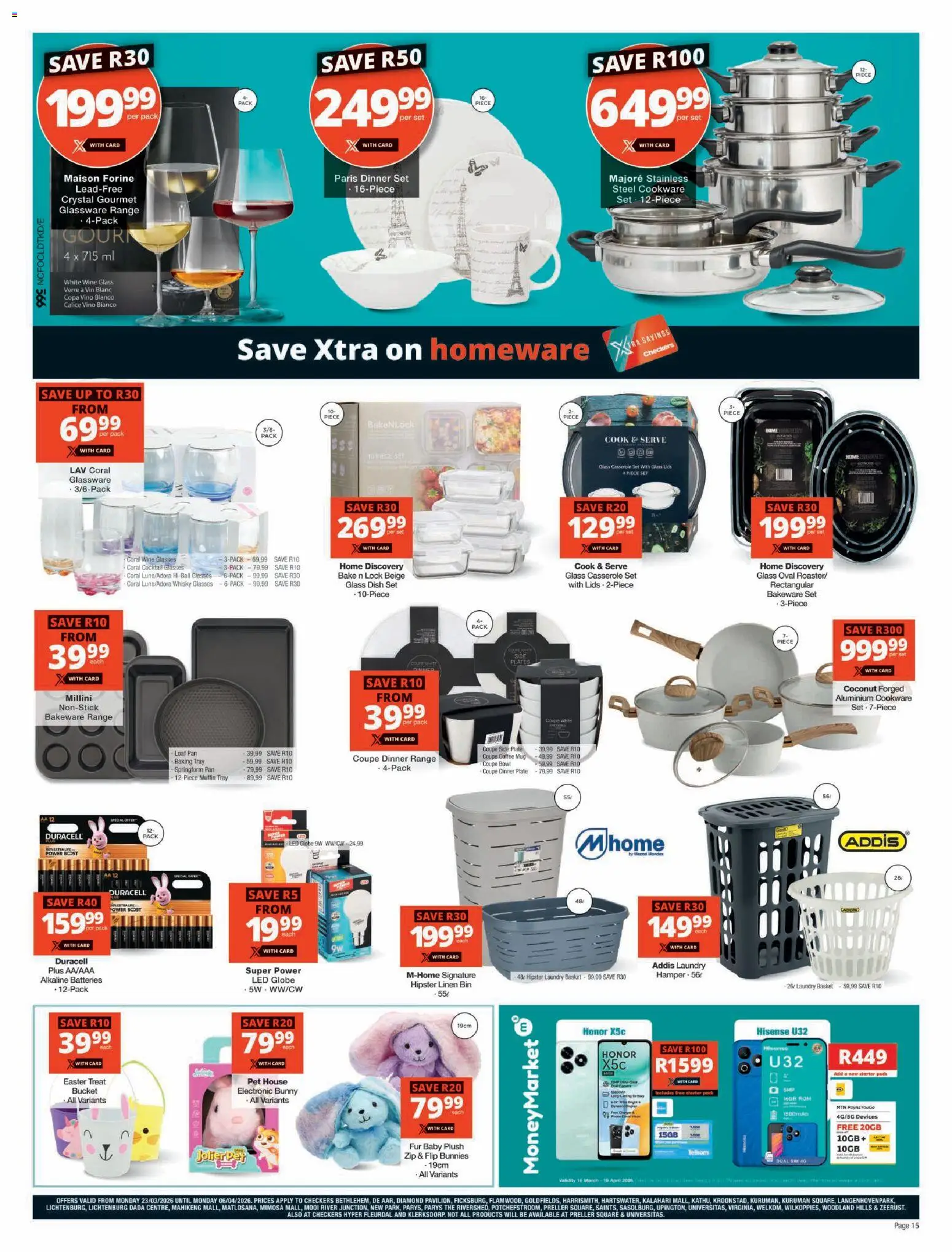 New Checkers catalogue – valid from 23.03.2026 | Page: 15 | Products: Sim, Tray, Bowl, Battery