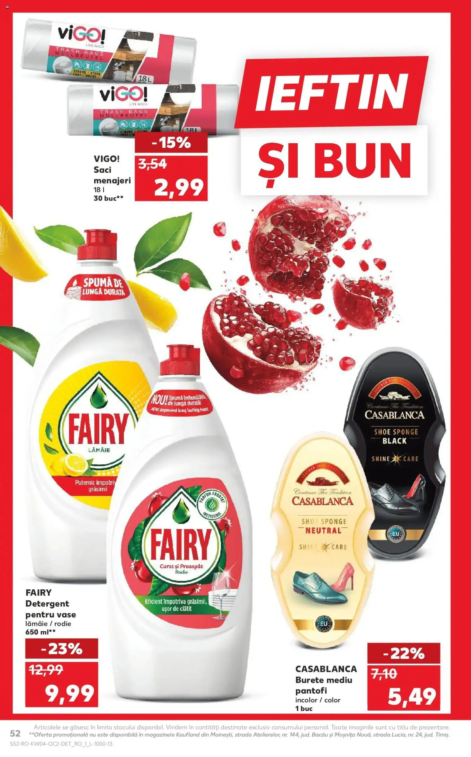 Noul catalog Kaufland – valabil de la 21.01.2026 | Pagină: 52 | Produse: Saci menajeri, Burete, Detergent, Lămâie