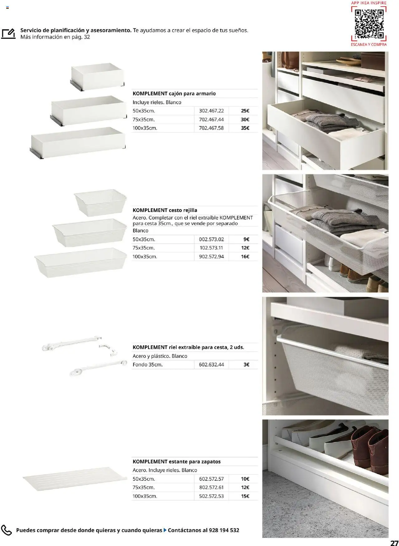 Catálogo IKEA Pax y Komplement │ válido desde el 01.09.2025 | Página: 27 | Productos: Té, Estante, Armario, Cesta