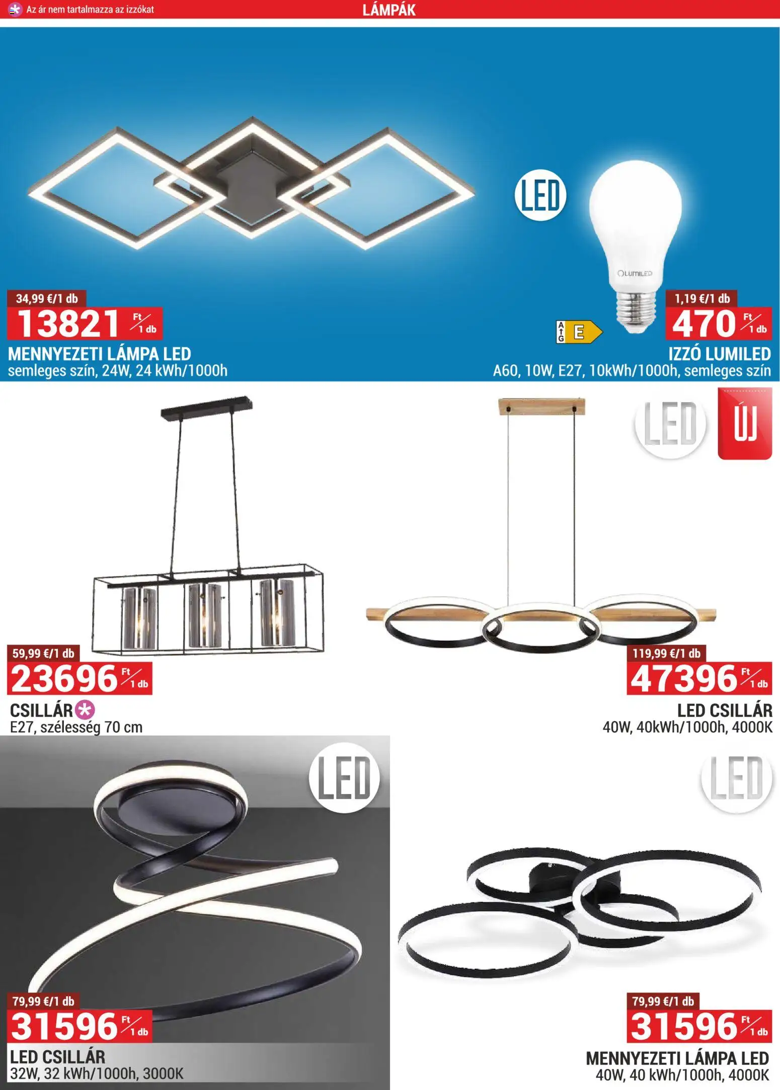 Merkury Market akciós ujság - amely érvényes a következő dátumtól: 01.11.2025 | Oldal: 16 | Termékek: Mennyezeti lámpa, Izzó, Lámpa, Csillár