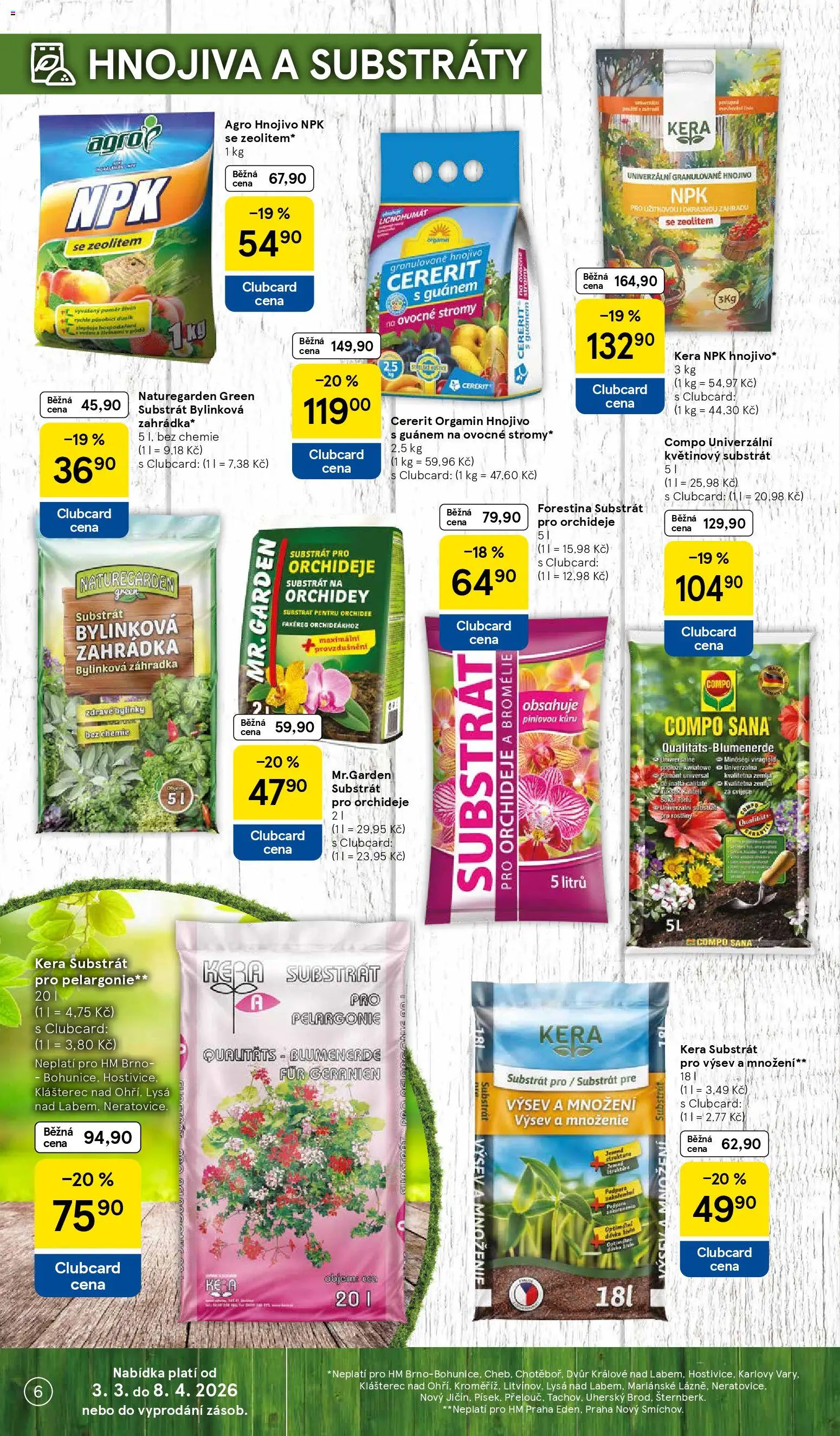 Tesco katalog od 03.03.2026 | Strana: 6 | Produkty: Substrát, Rostliny, Hnojivo