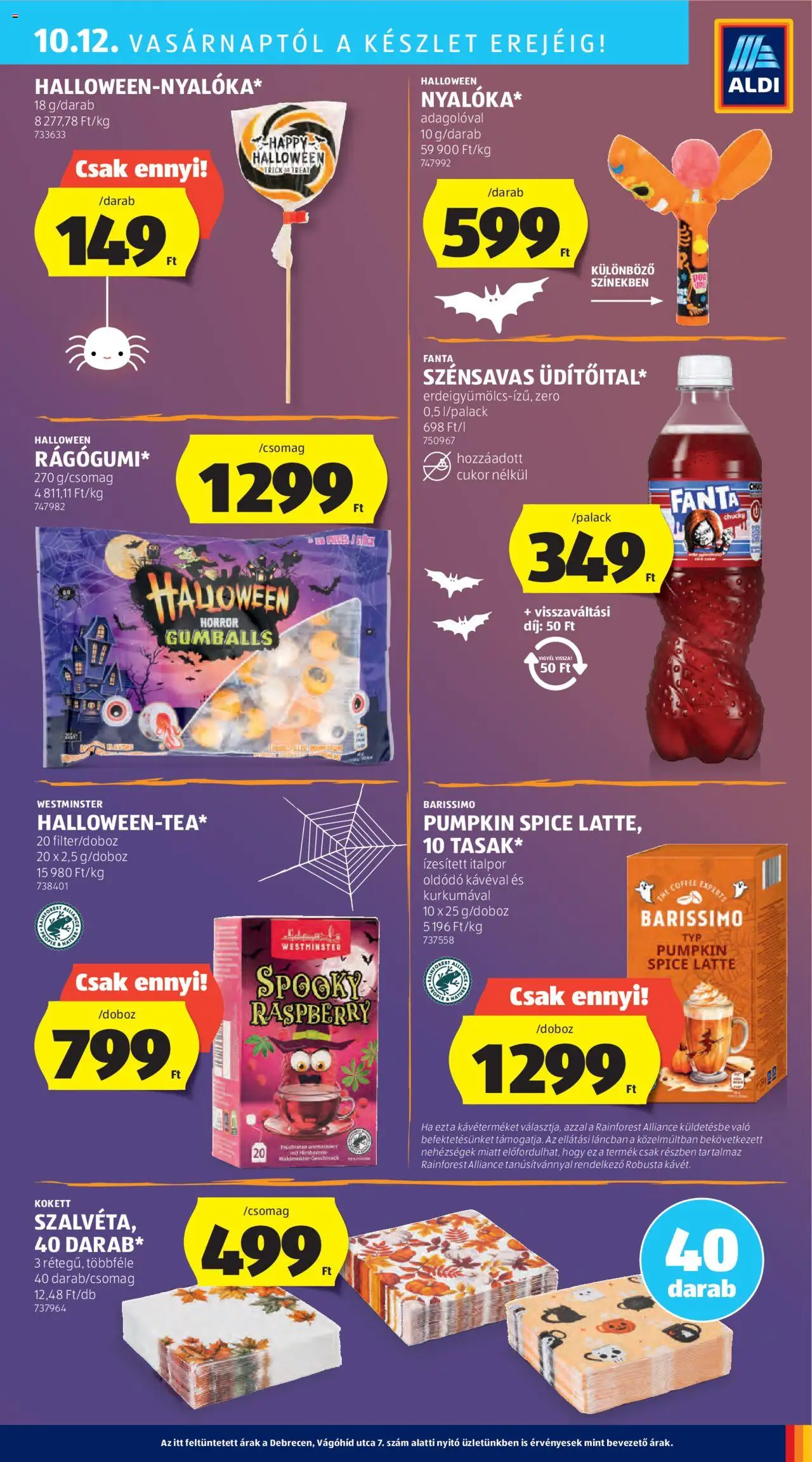 Aldi akciós ujság - amely érvényes a következő dátumtól: 09.10.2025 | Oldal: 39 | Termékek: Fanta, Tea, Italpor, Cukor