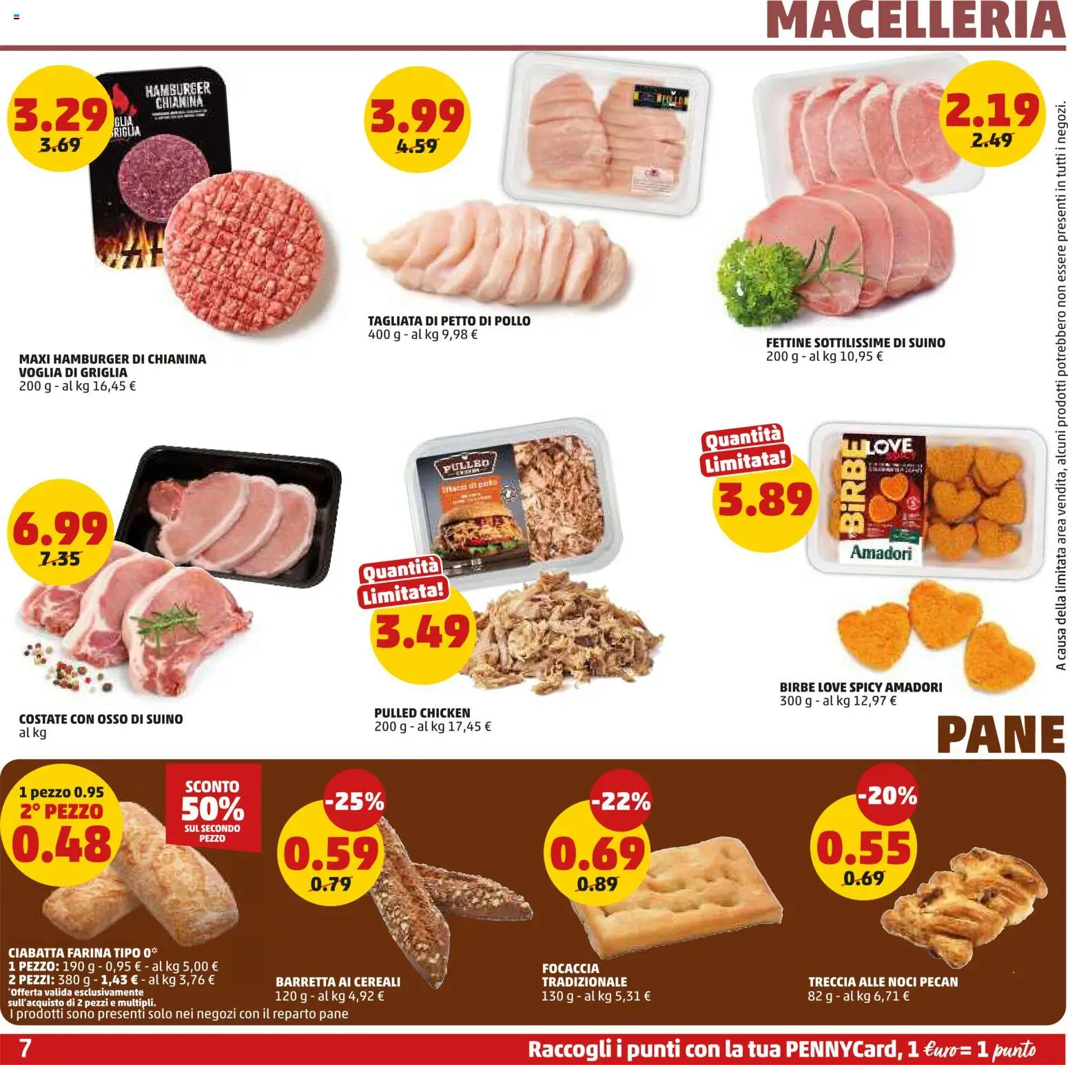 Volantino PENNY del 29.01.2026 | Pagina: 7 | Prodotti: Petto di Pollo, Pane, Barretta, Hamburger