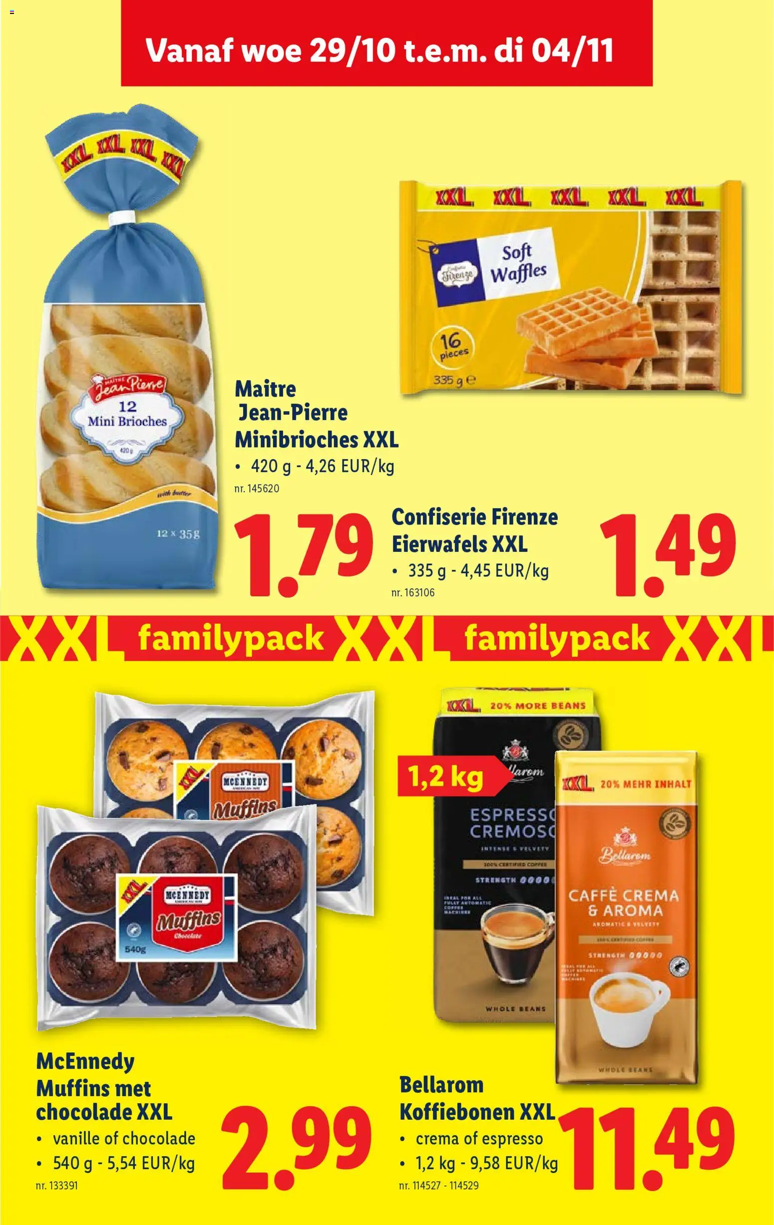{H1} | Pagina: 26 | Producten: Muffins, Koffiebonen, Chocolade