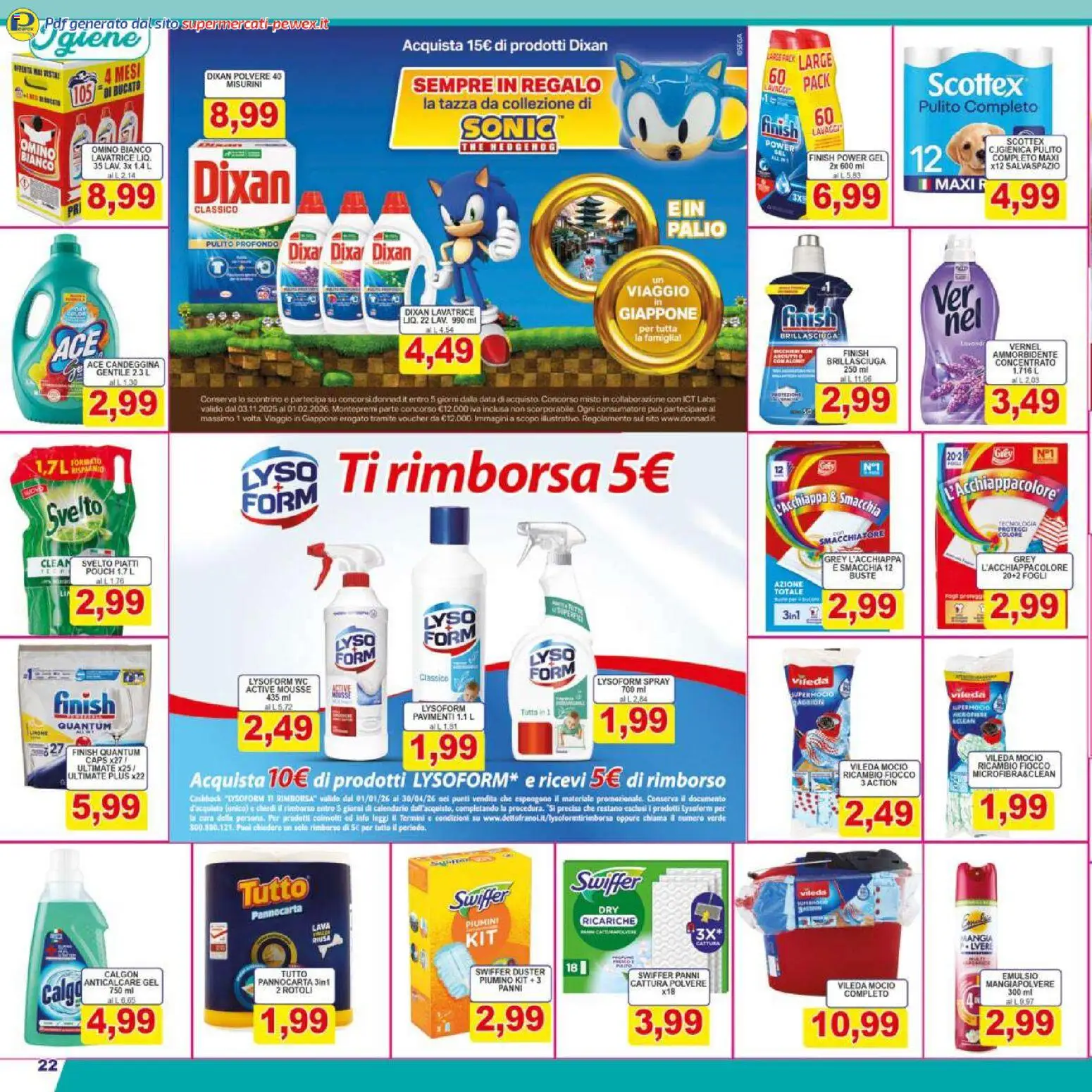 Volantino Pewex del 07.01.2026 | Pagina: 22 | Prodotti: Ammorbidente, Lavatrice, Data, The