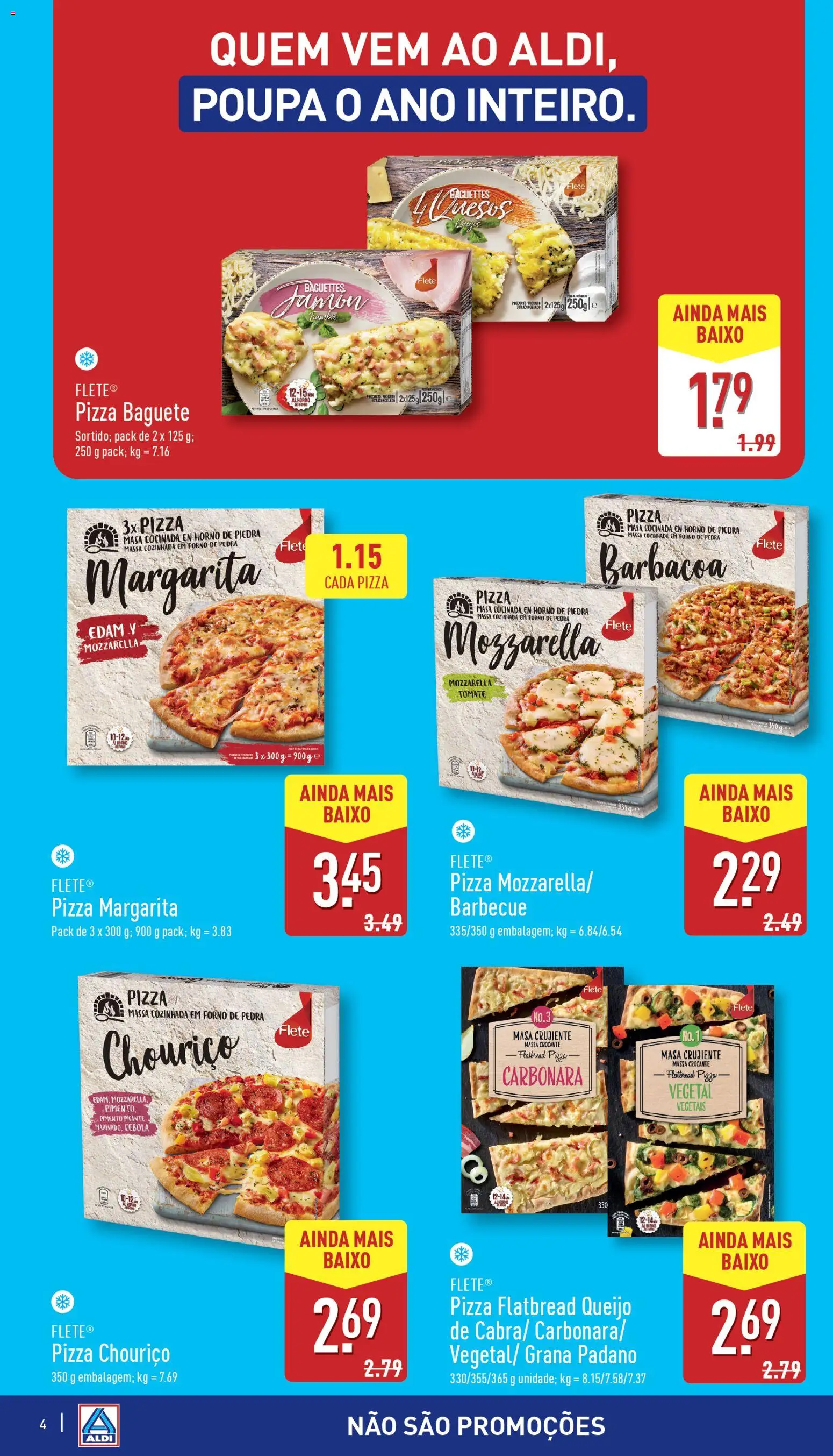Aldi folheto │ válido de 22.10.2025 | Página: 4 | Produtos: Cebola, Queijo, Pizza, Massa