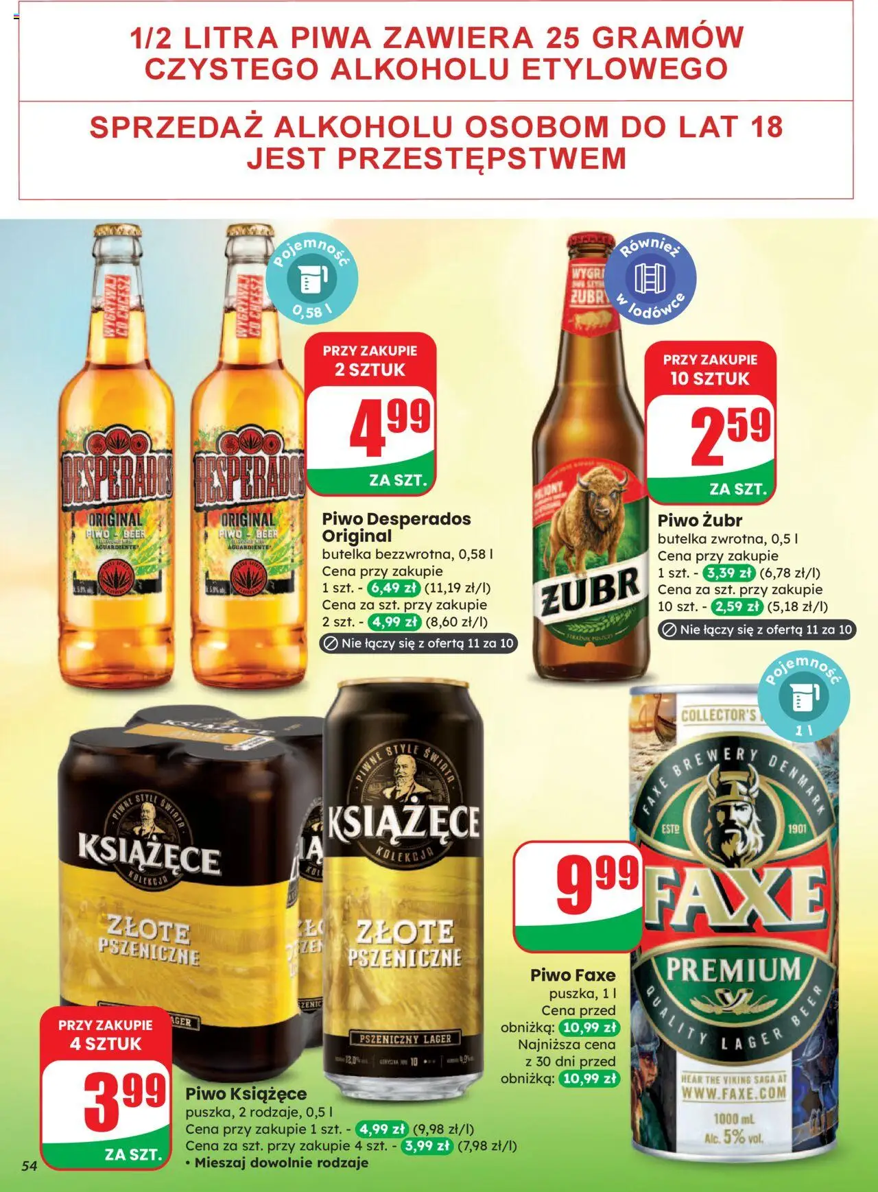 Dino Gazetka od 06.08.2025 | Strona: 54 | Produkty: Piwo żubr, Piwo Desperados, Piwo