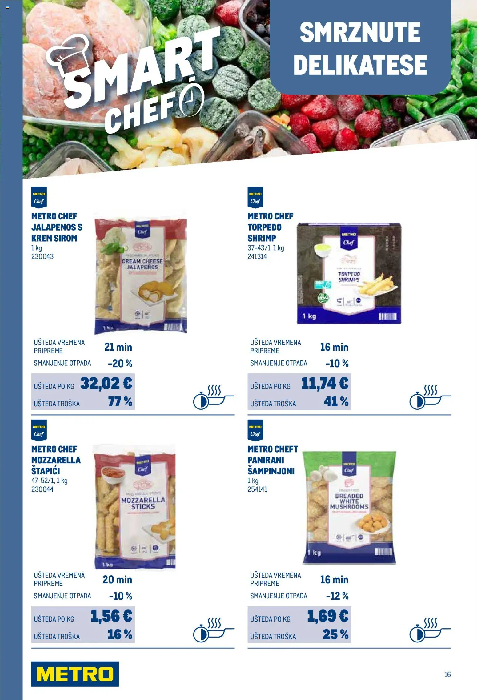 Metro katalog | vrijedi od 01.04.2026 | Stranica: 16 | Proizvodi: Mozzarella, Šampinjoni