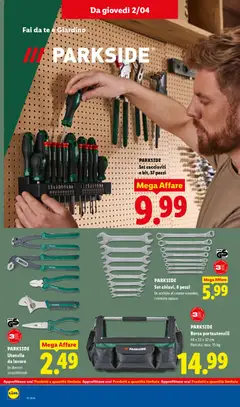 Anteprima del volantino PARKSIDE Borsa portautensili, Borsa portautensili 46 x 22 x 32 cm Portata: max. 15 kg valido a partire dal 30.03.2026 | Pagina: 40 | Prodotti: Tè, Borsa