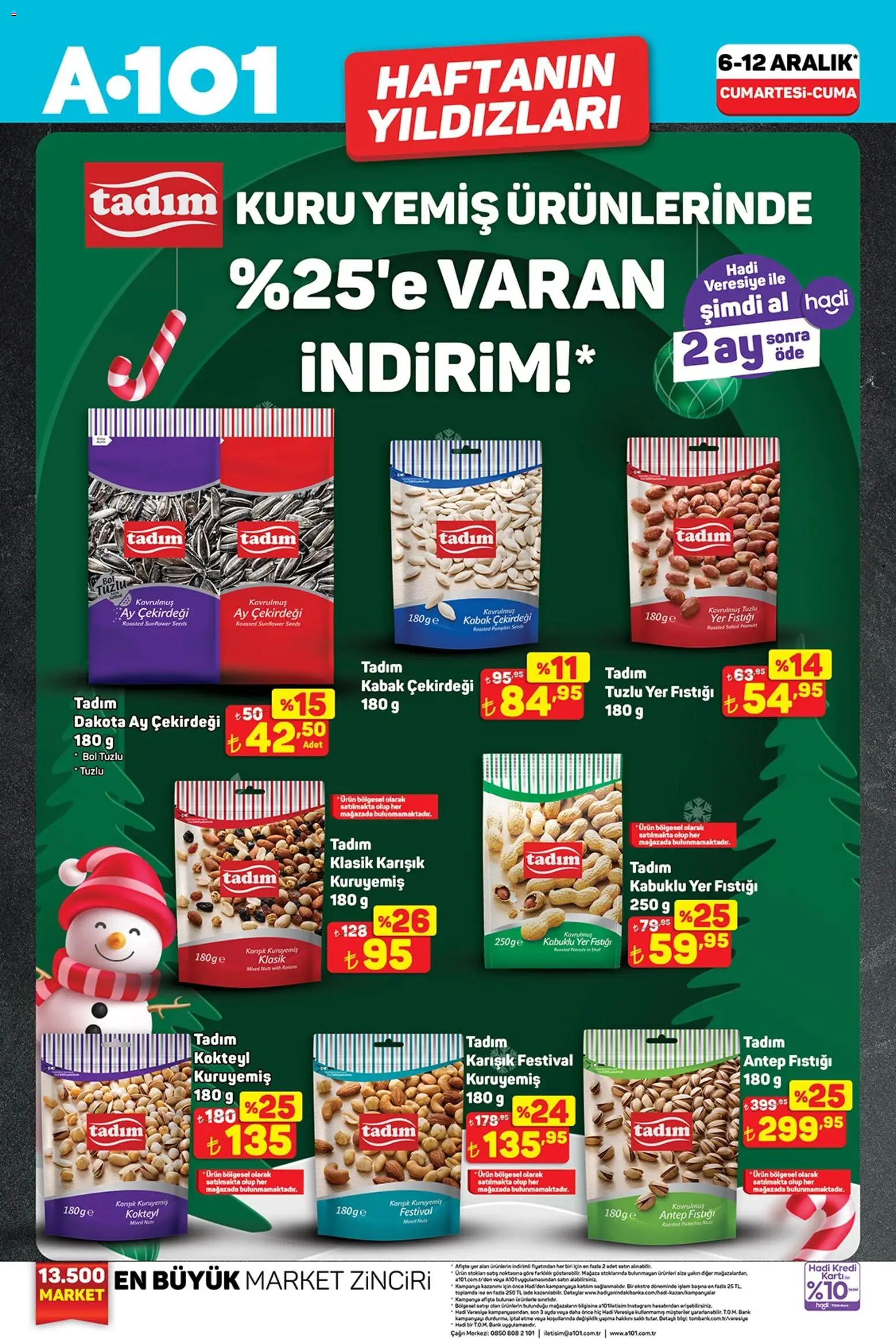 A101 Katalog - 06.12.2025 tarihinden itibaren geçerlidir | Sayfa: 2 | Ürünler: Kabak, Yer fıstığı