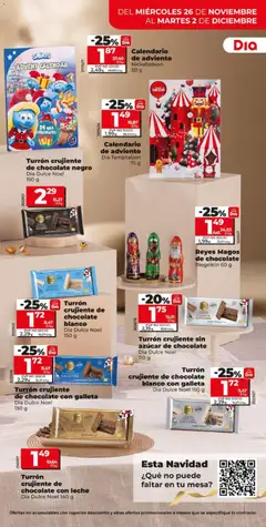 Vista previa Turrón crujiente sin azúcar de chocolate, Turrón crujiente sin azúcar de chocolate 110 g válido desde el 26.11.2025 | Página: 3