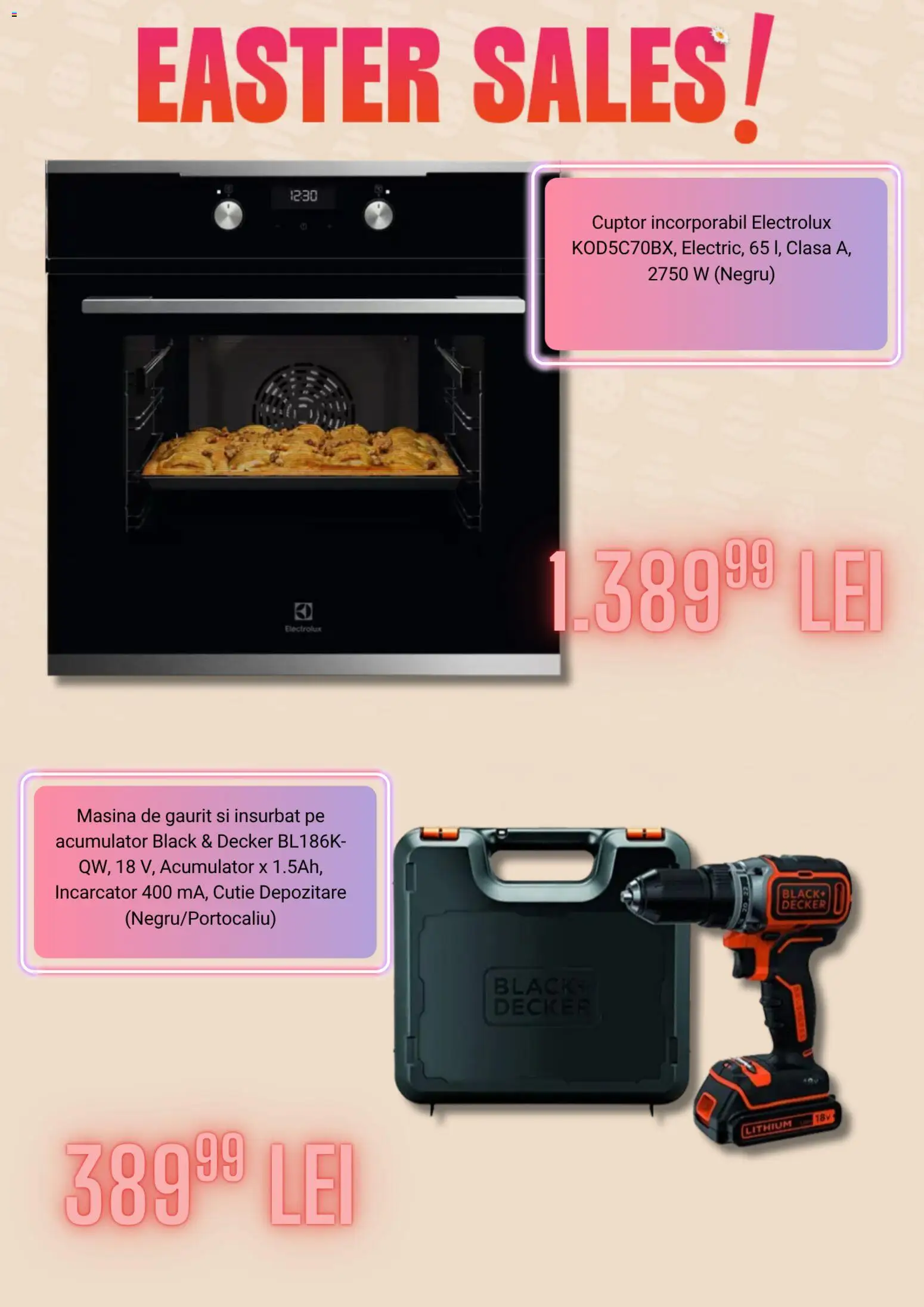 Noul catalog evoMag – valabil de la 23.03.2026 | Pagină: 5 | Produse: Mașină de găurit, Încărcător, Cuptor, Cutie