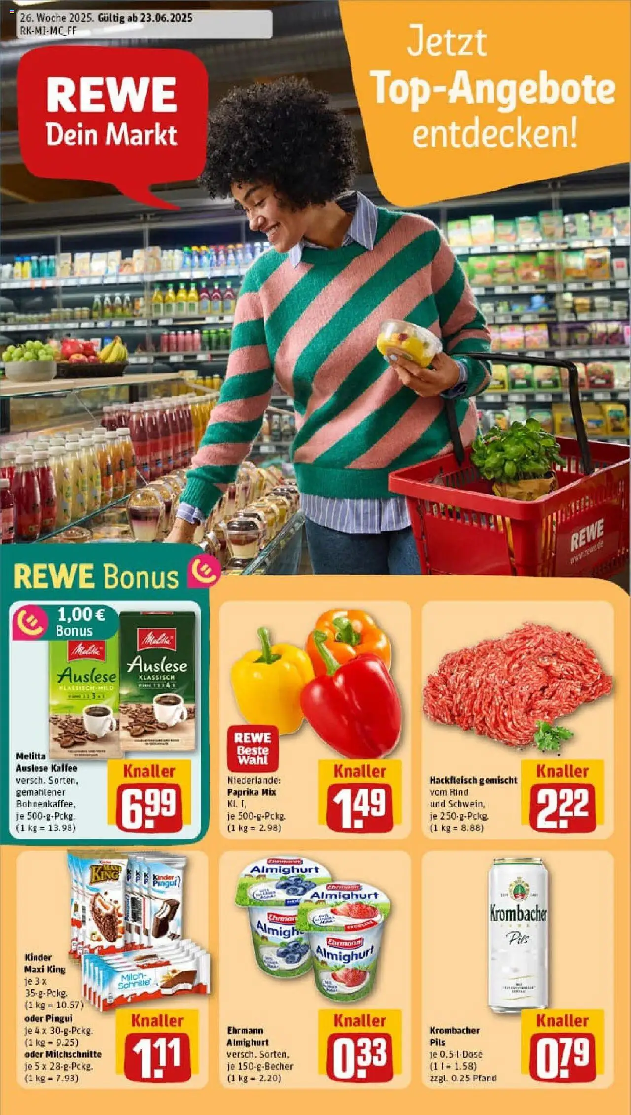 Rewe prospekt Wiesbaden	 - gültig ab dem 22.06.2025 | Seite: 1 | Produkte: Melitta, Kaffee, Pils, Paprika