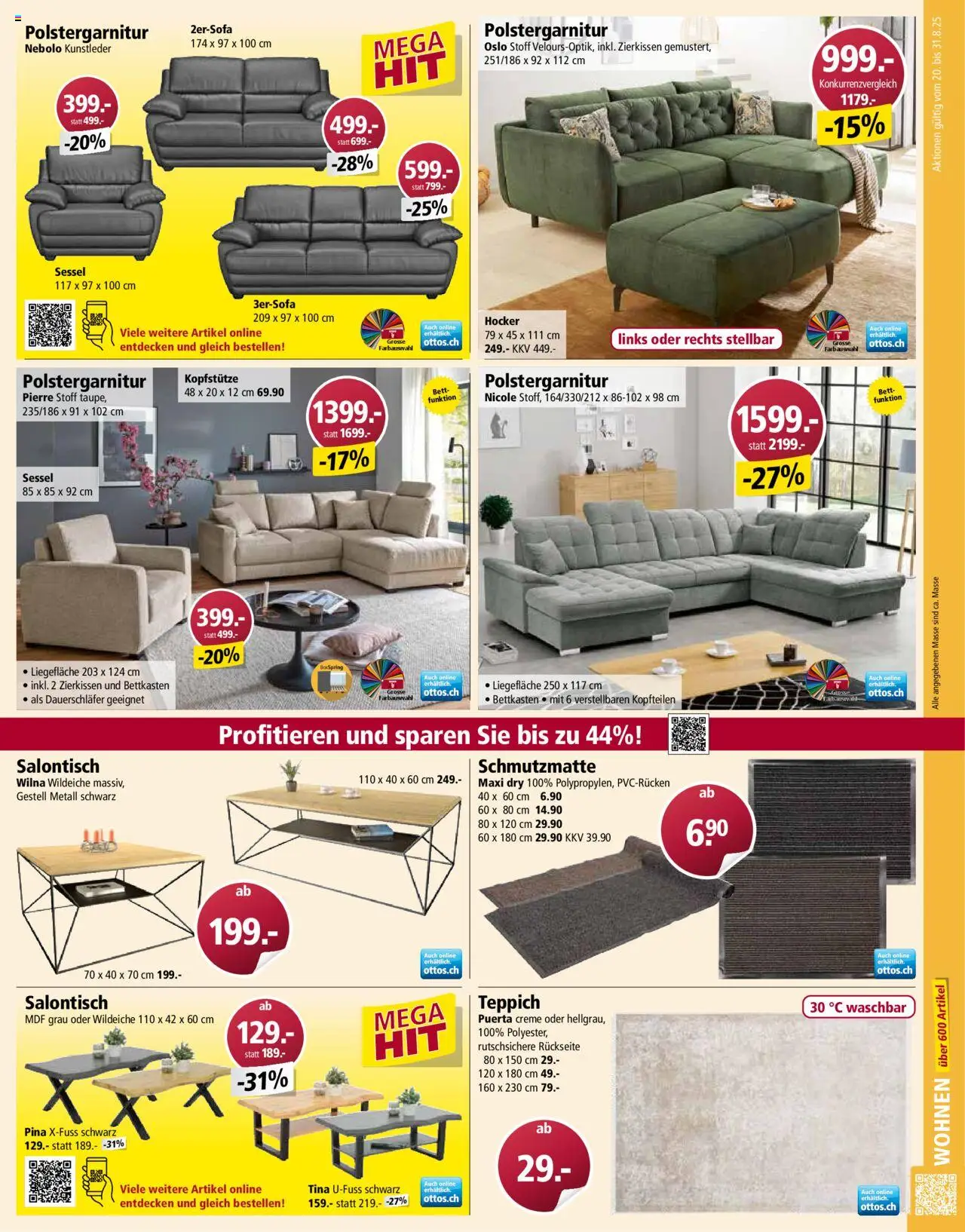 Otto's Aktionen ab 20.08.2025 | Seite: 7 | Produkte: Sessel, Box, Teppich, Bett