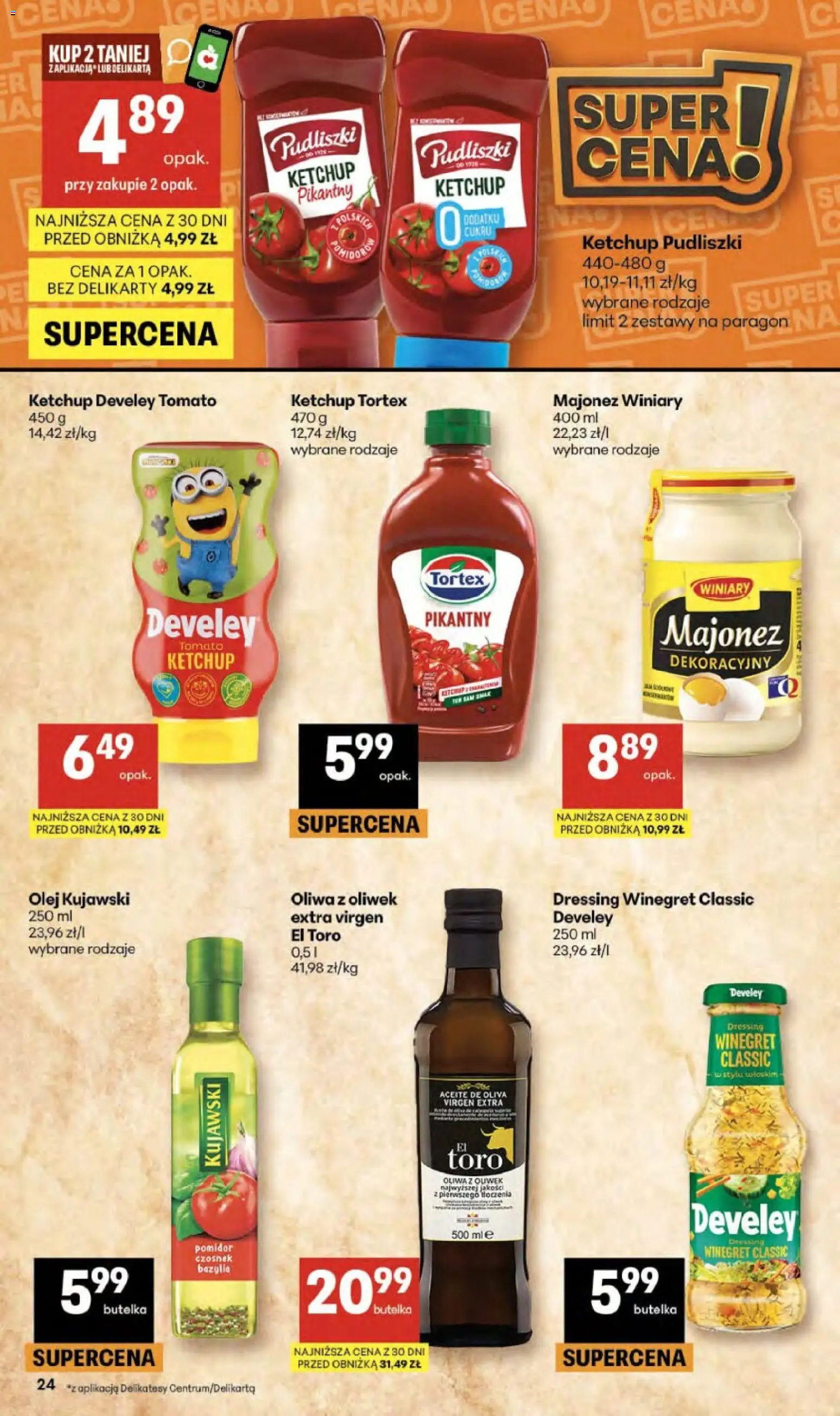 Delikatesy Centrum gazetka od 23.04.2026 | Strona: 24 | Produkty: Oliwa z oliwek, Bazylia, Majonez winiary, Olej