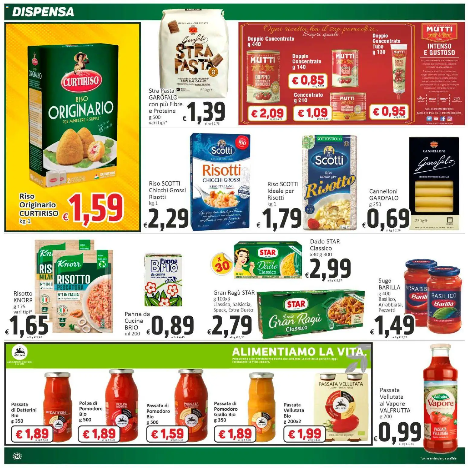 Volantino Paghi Poco del 21.11.2025 | Pagina: 14 | Prodotti: Riso, Pomodoro, Basilico, Mutti