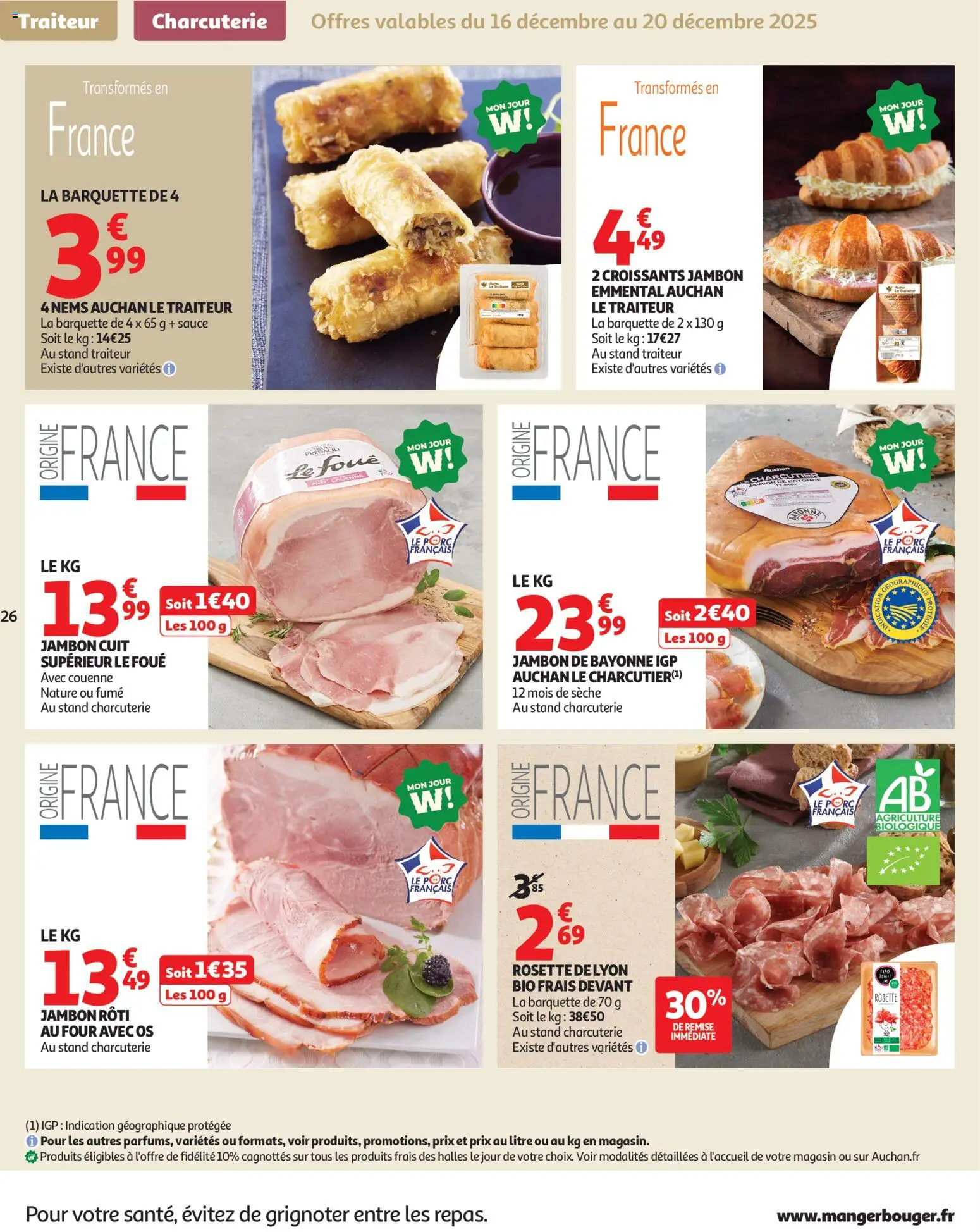 {H1} | Page: 26 | Produits: Four, Emmental, Jambon, Porc
