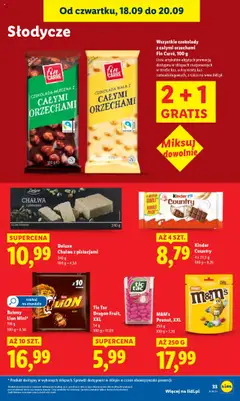 Wszystkie czekolady z całymi orzechami Fin Carré, 100 g, Wszystkie czekolady z całymi orzechami Fin Carré, 100 g. Lista artykułów objętych promocją dostępna w sklepach stacjonarnych w strefie kas, u Asystenta kas samoobsługowych, a także na www.lidl.pl. od 18.09.2025 | Strona: 39 | Produkty: Czekolady, Słodycze, M&M's, Czekolada