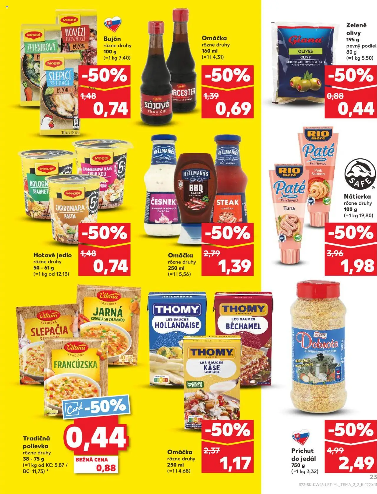 Nové Kaufland akcie – leták je platný od 26.06.2025 | Strana: 23 | Produkty: Bujón, Rio Mare, Omáčka, Steak