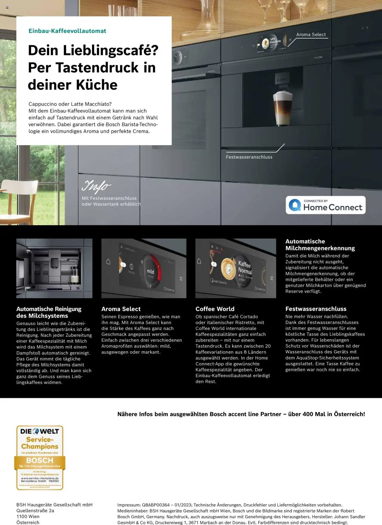 Bosch Perfektion war noch nie so schön gültig ab 01.08.2023 | Seite: 8 | Produkte: Wasser, Milch, Kaffee