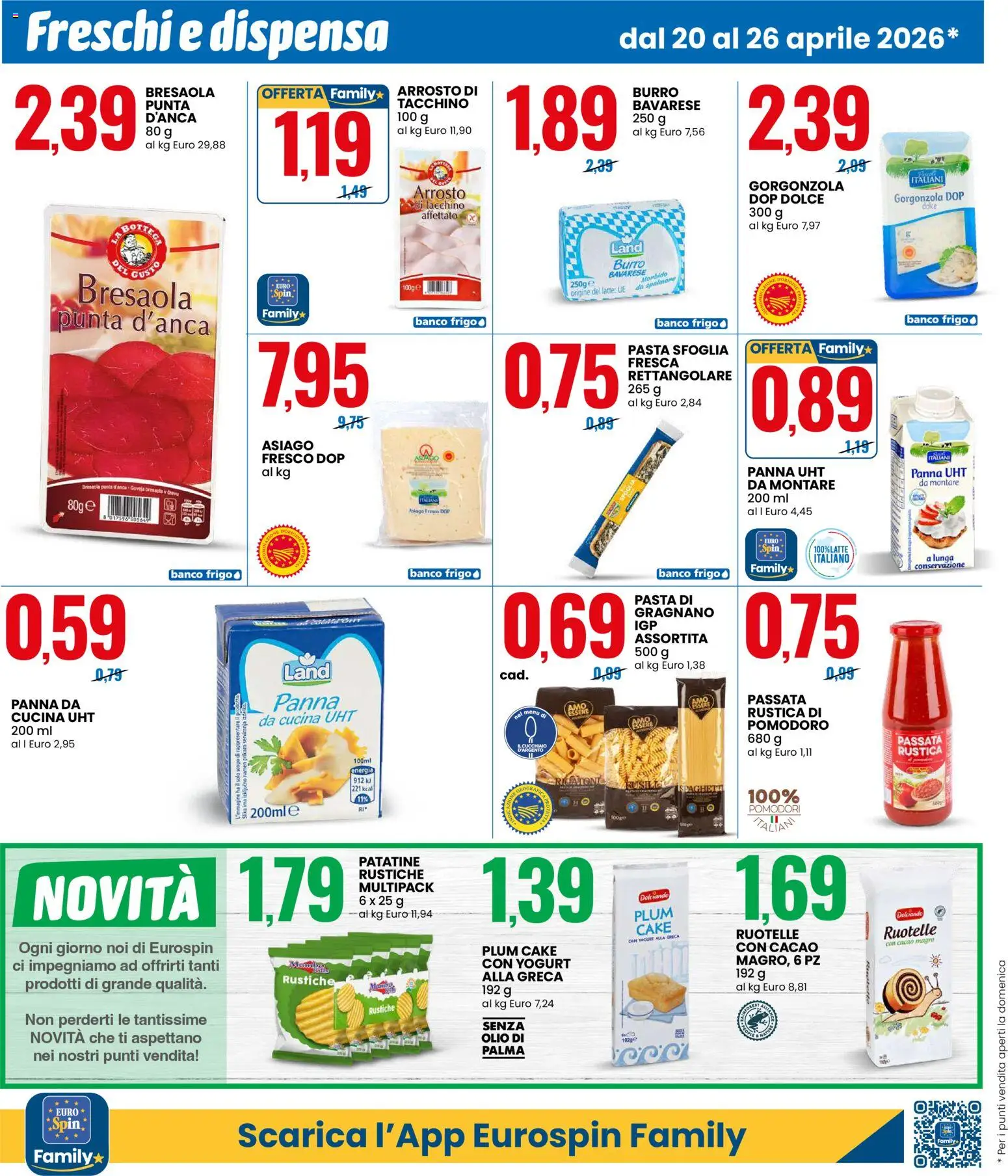 Volantino Eurospin del 20.04.2026 | Pagina: 6 | Prodotti: Pomodoro, Olio, Burro, Pasta