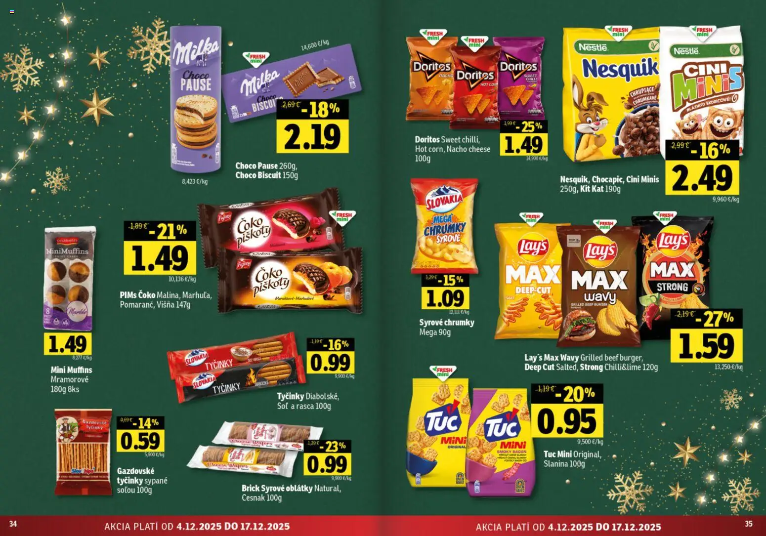 Nové Fresh akcie – leták je platný od 04.12.2025 | Strana: 18 | Produkty: Slanina, Cini Minis, Cesnak, Milka
