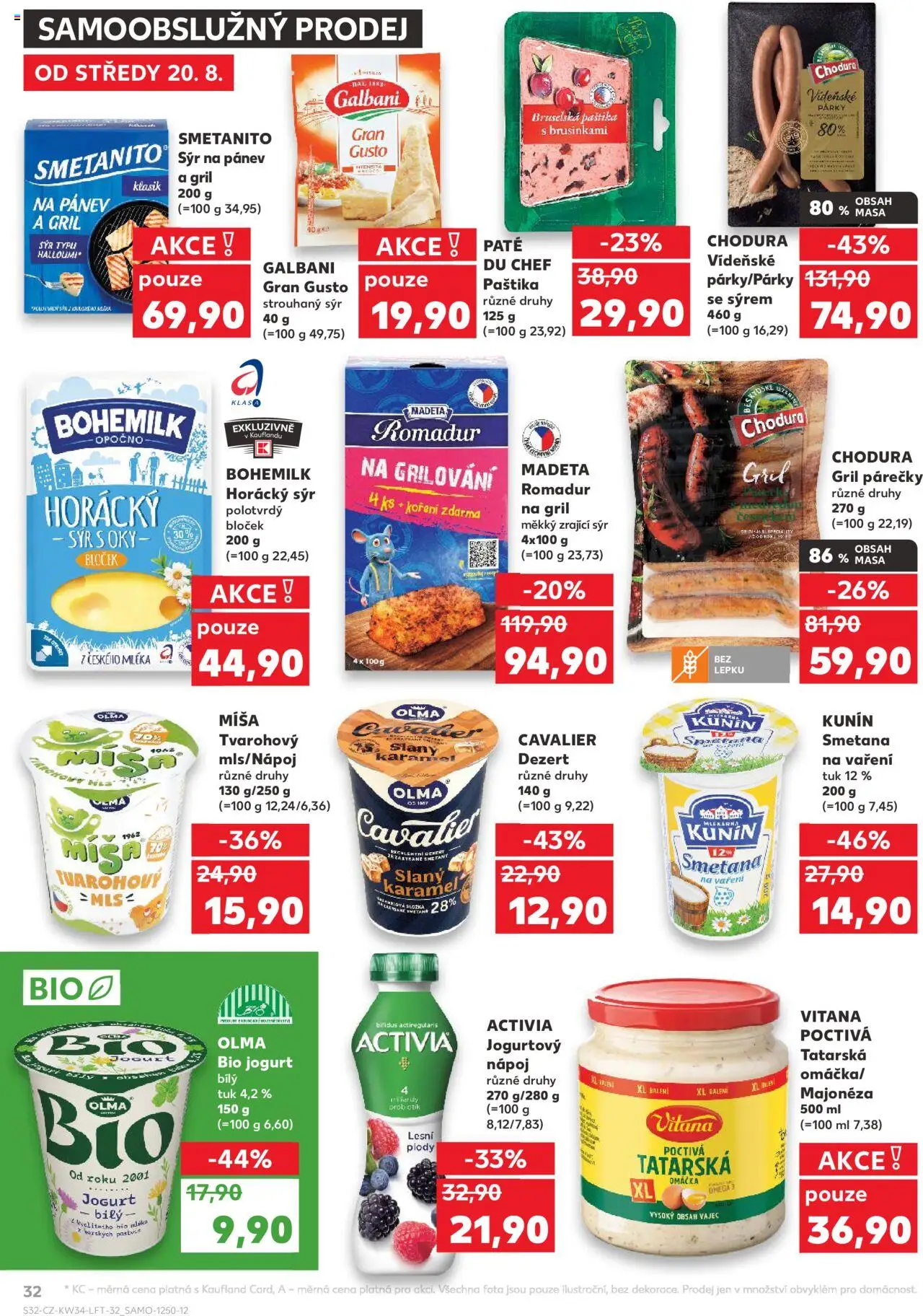 Kaufland leták - Praha 4 od 20.08.2025 | Strana: 32 | Produkty: Pánev, Sýr na pánev, Romadur, Jogurtový nápoj