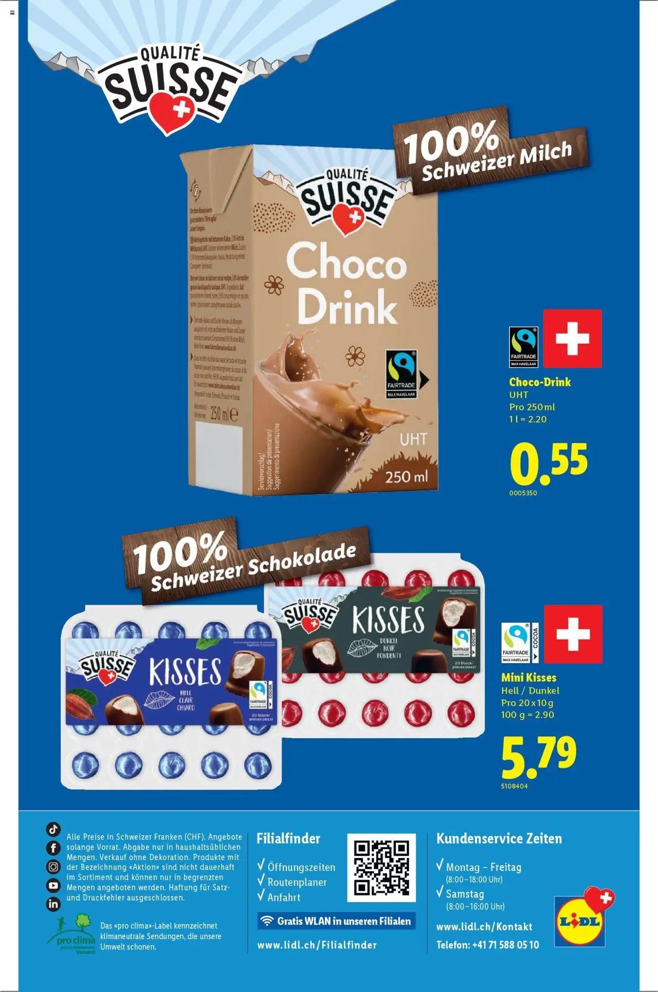 Lidl Aktionen Qualité Suisse ab 28.08.2025 | Seite: 8 | Produkte: Milch, Schokolade, Uhr
