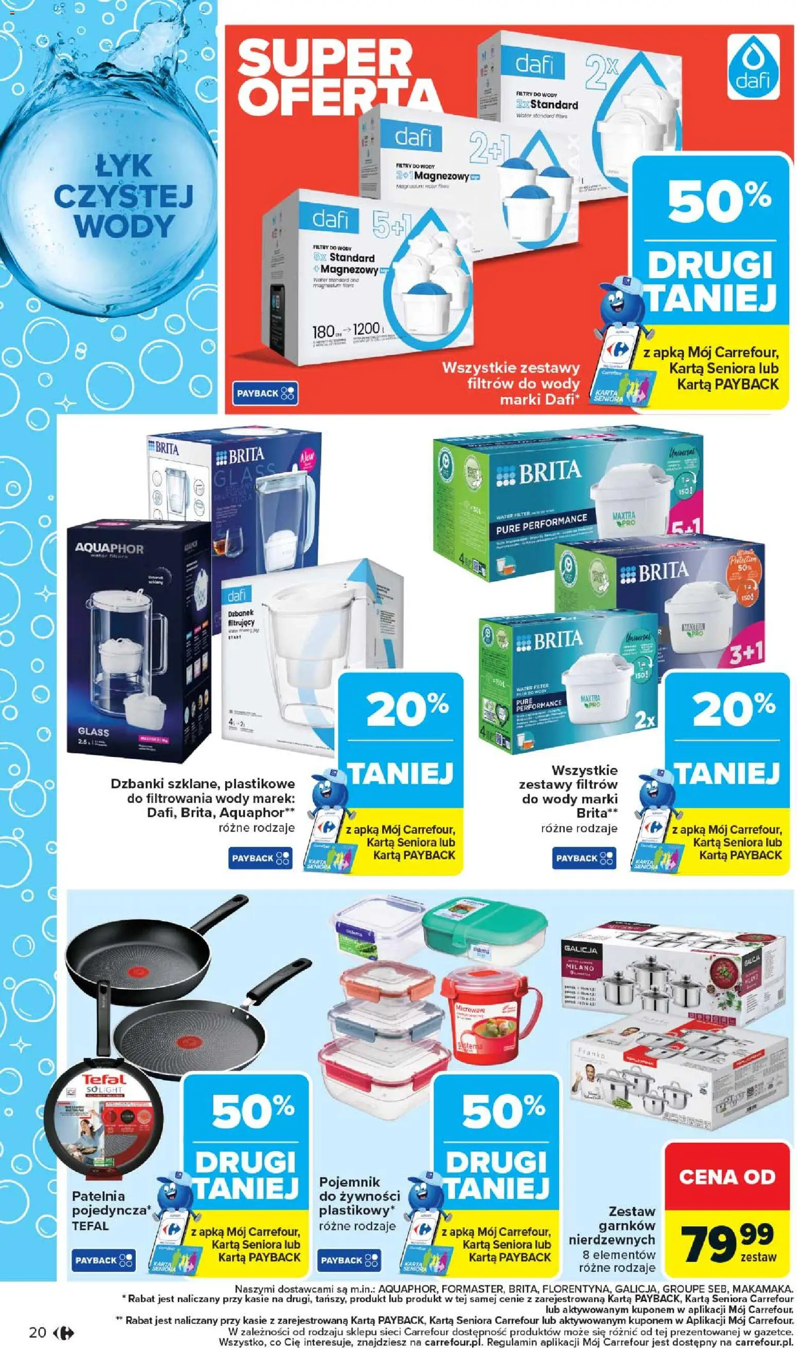 Carrefour gazetka - Łap super okazje od 27.04.2026 | Strona: 20 | Produkty: Dzbanek, Dzbanek filtrujący, Patelnia, Tefal