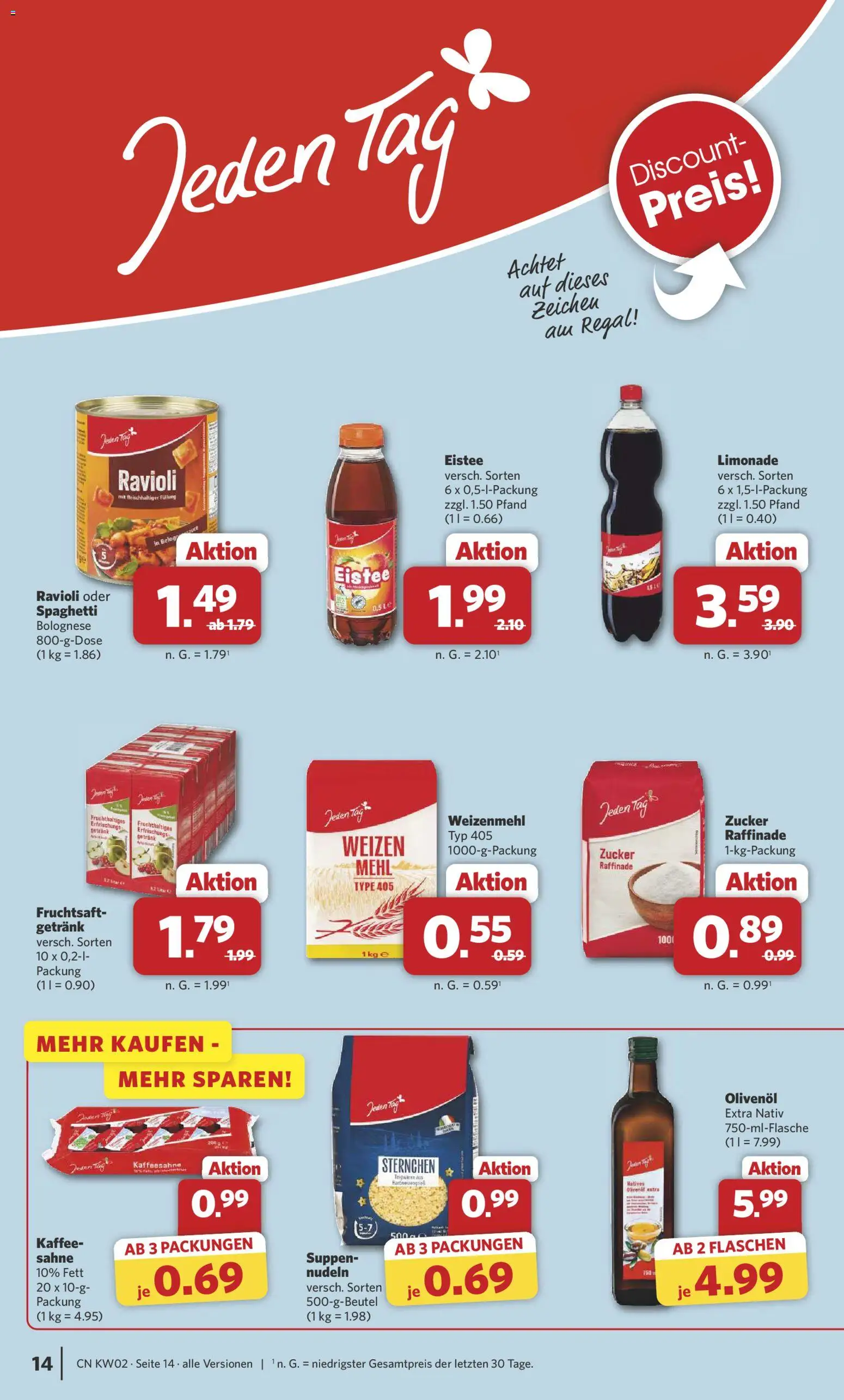 Combi Prospekt 	 – gültig ab 05.01.2026 | Seite: 14 | Produkte: Regal, Weizenmehl, Zucker, Nudeln