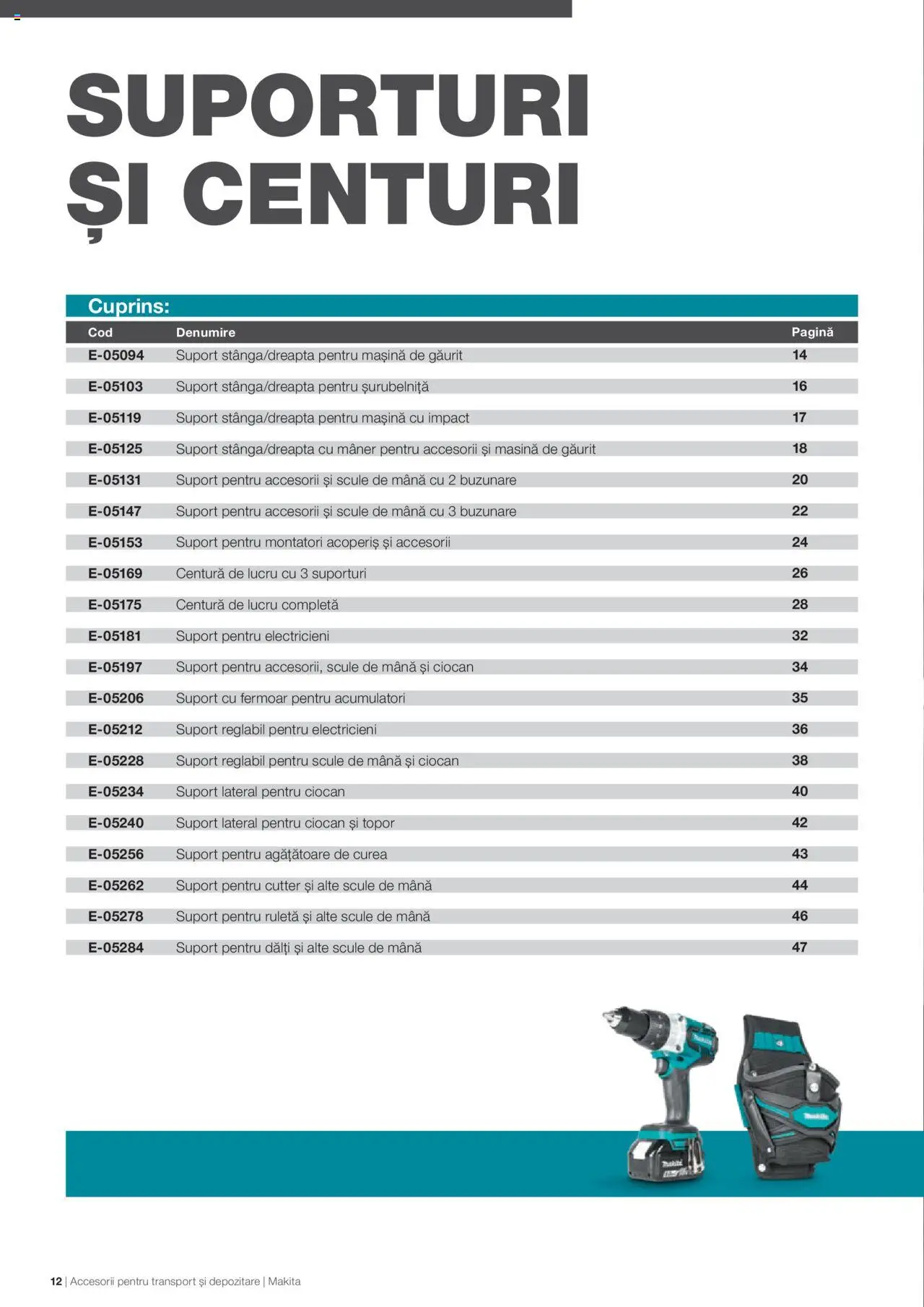Makita catalog - Accesorii pentru transport si depozitare   – valabil de la 06.09.2021 | Pagină: 12