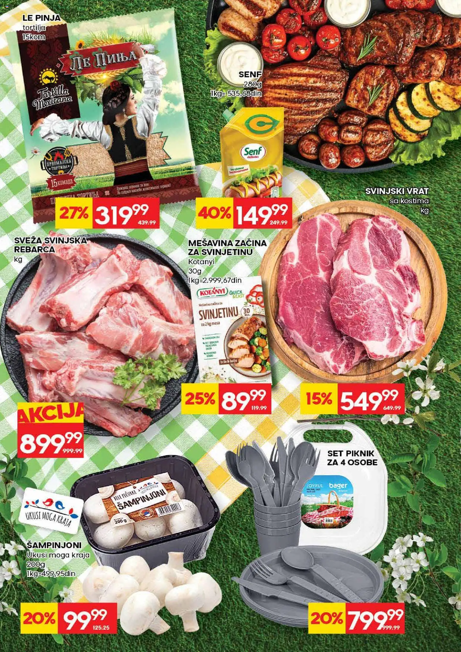 Idea katalog - važi od 23.04.2026 | Strana: 6 | Proizvode: Tortilja, Senf, Šampinjoni, Svinjski vrat