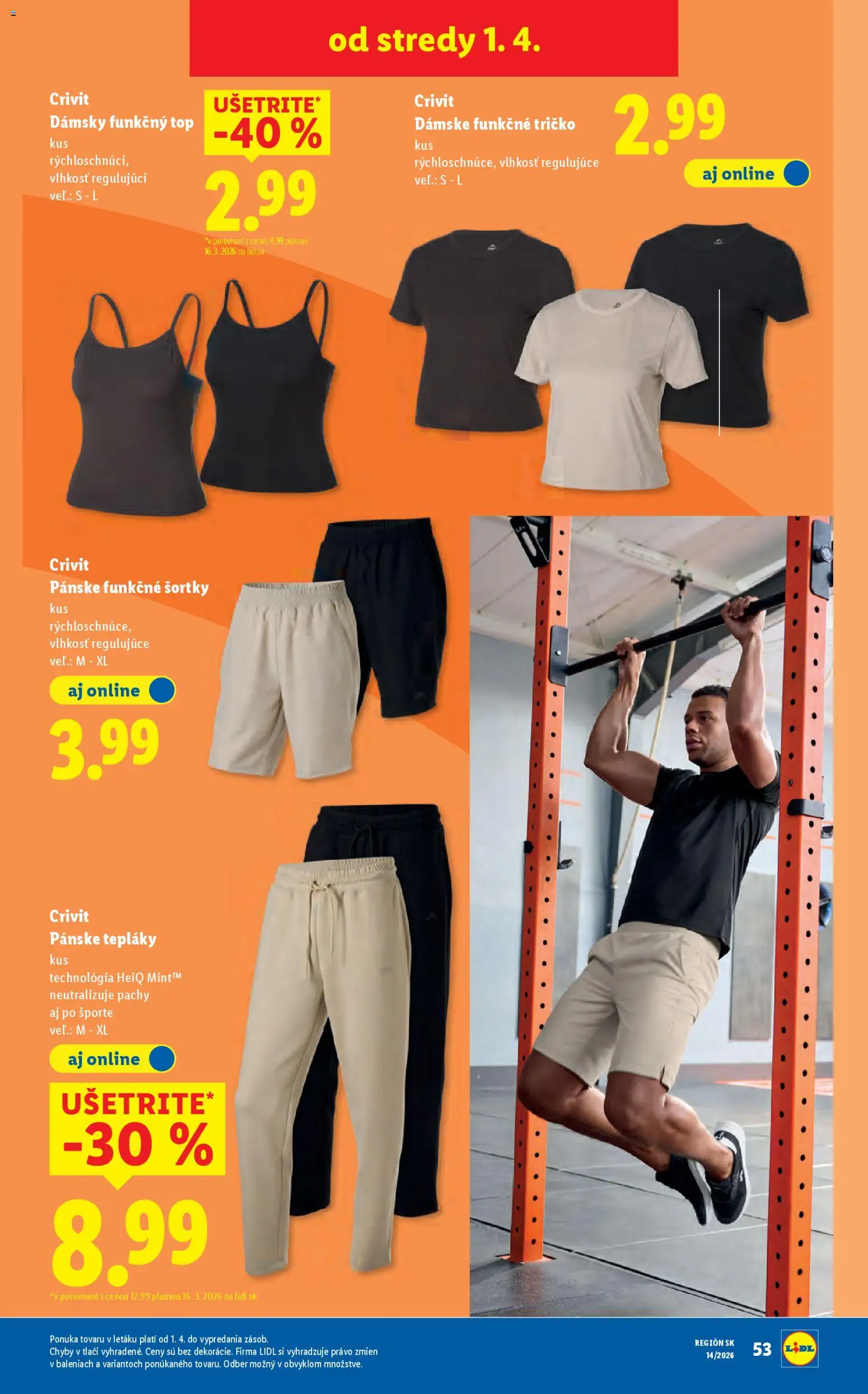 Nové Lidl akcie – leták je platný od 30.03.2026 | Strana: 95 | Produkty: Tričko