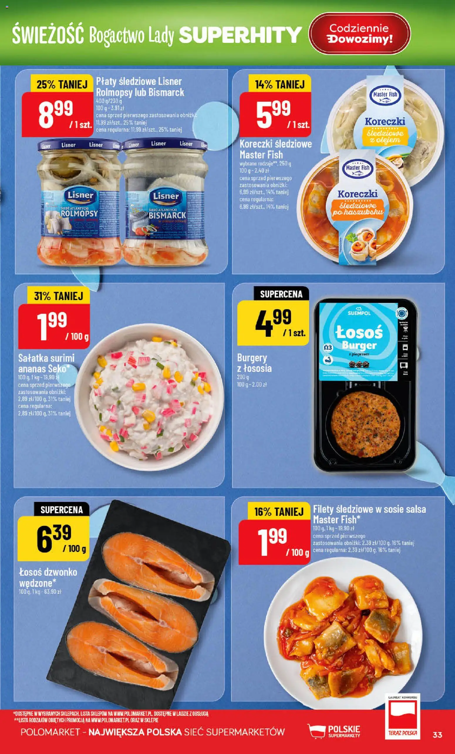 POLOmarket gazetka od 29.04.2026 | Strona: 33 | Produkty: Surimi, Łosoś, Ananas, Sałatka