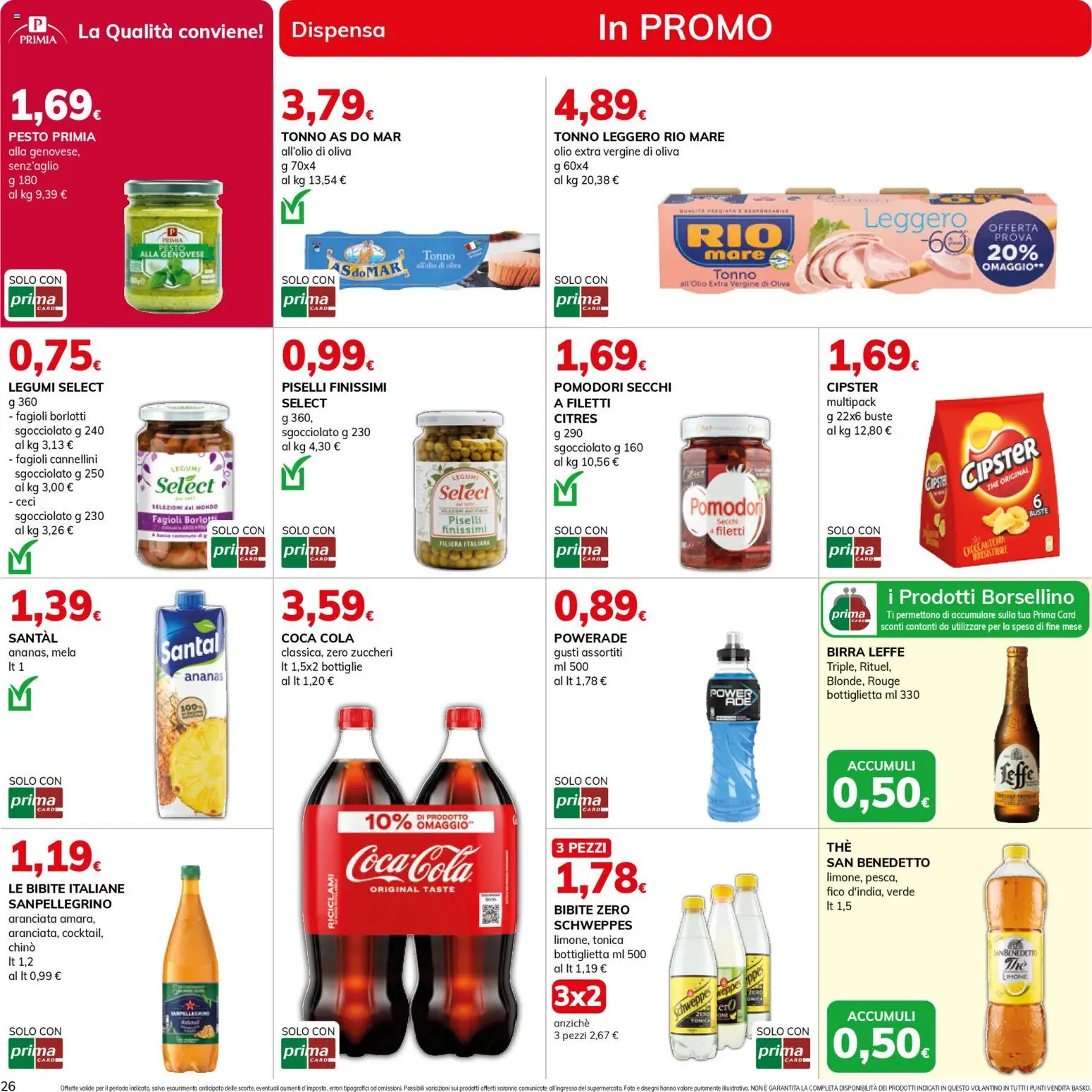 Volantino Basko del 13.01.2026 | Pagina: 26 | Prodotti: Legumi, Fagioli, Olio extra vergine, Coca Cola