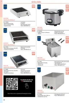 GIC3500 INDUKCIÓS FŐZŐLAP, Csz.: 124330, • Rozsdamentes acél ház, 26 cm-es edényméretig, • Üvegkerámia lap, • LED kijelző, • 11 fokozat, • Max.hőmérséklet: 240°C, • Méret: 328x414x99 mm - amely érvényes a következő dátumtól: 17.02.2025 | Oldal: 54