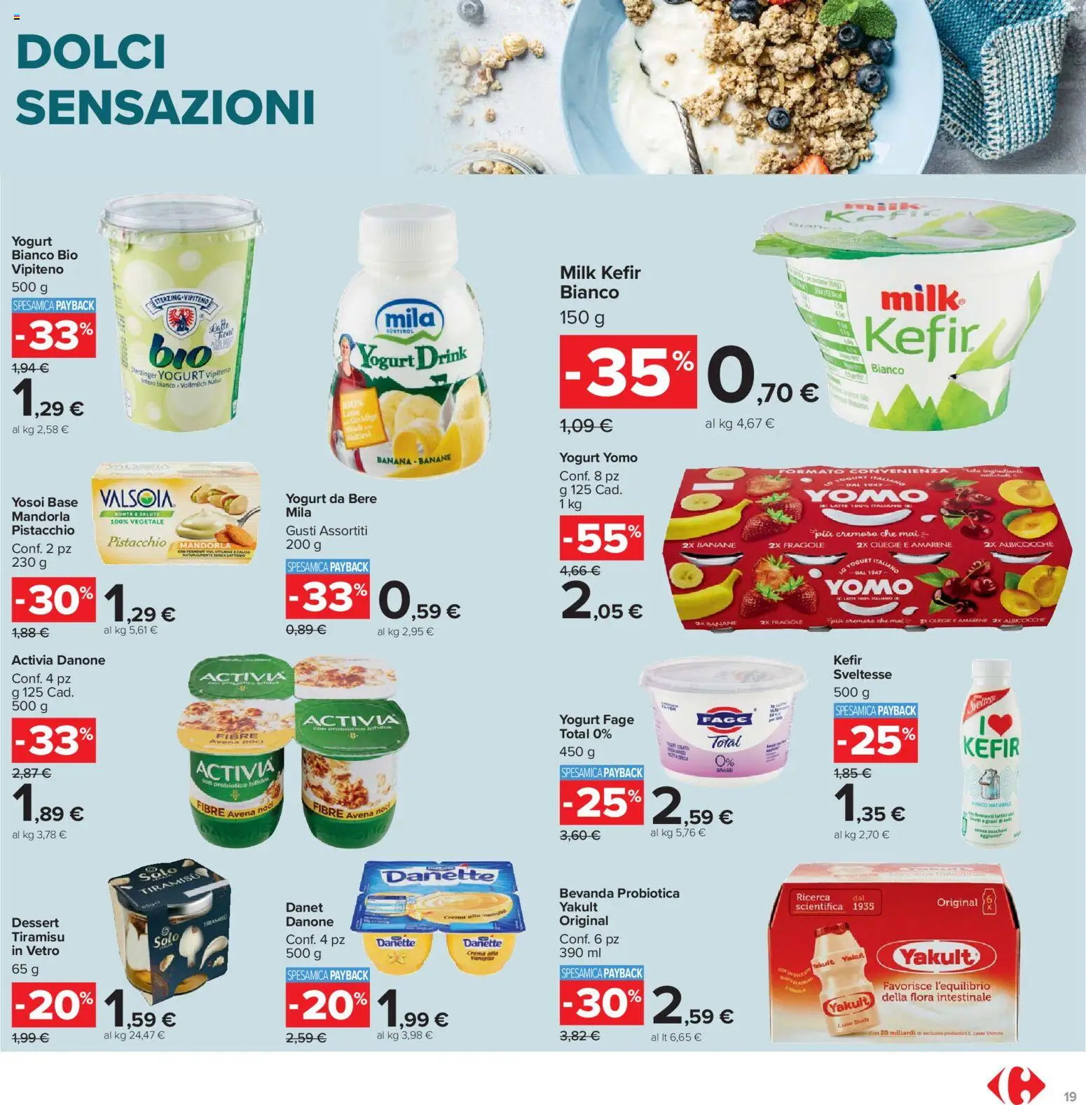 Volantino Carrefour del 07.04.2026 | Pagina: 19 | Prodotti: Yogurt, Banane, Fragole, Noci