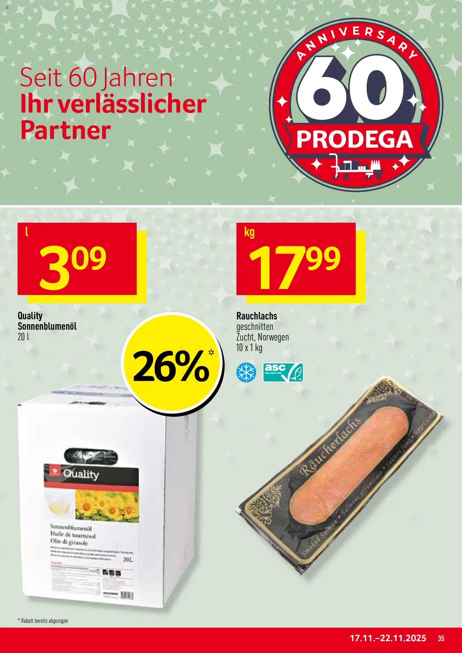 Prodega Aktionen – gültig ab 17.11.2025 | Seite: 35 | Produkte: Räucherlachs