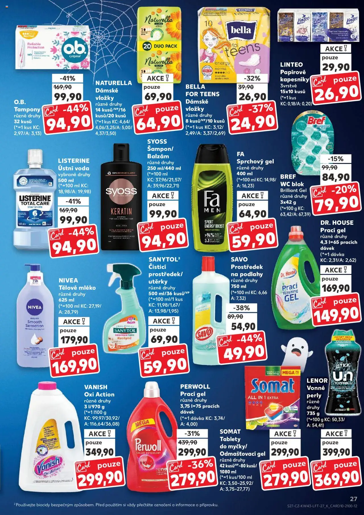Kaufland leták - Plzeň Bory od 22.10.2025 | Strana: 27 | Produkty: Nivea, Papírové kapesníky, Listerine, Body