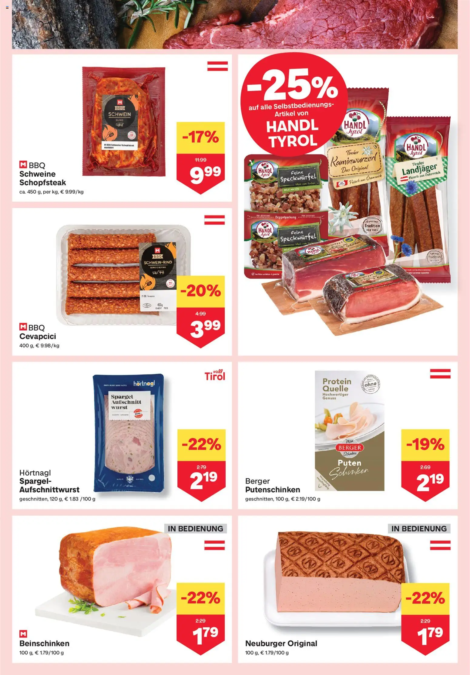MPREIS Flugblatt gültig ab 23.04.2026 | Seite: 3 | Produkte: Wurst, Schinken