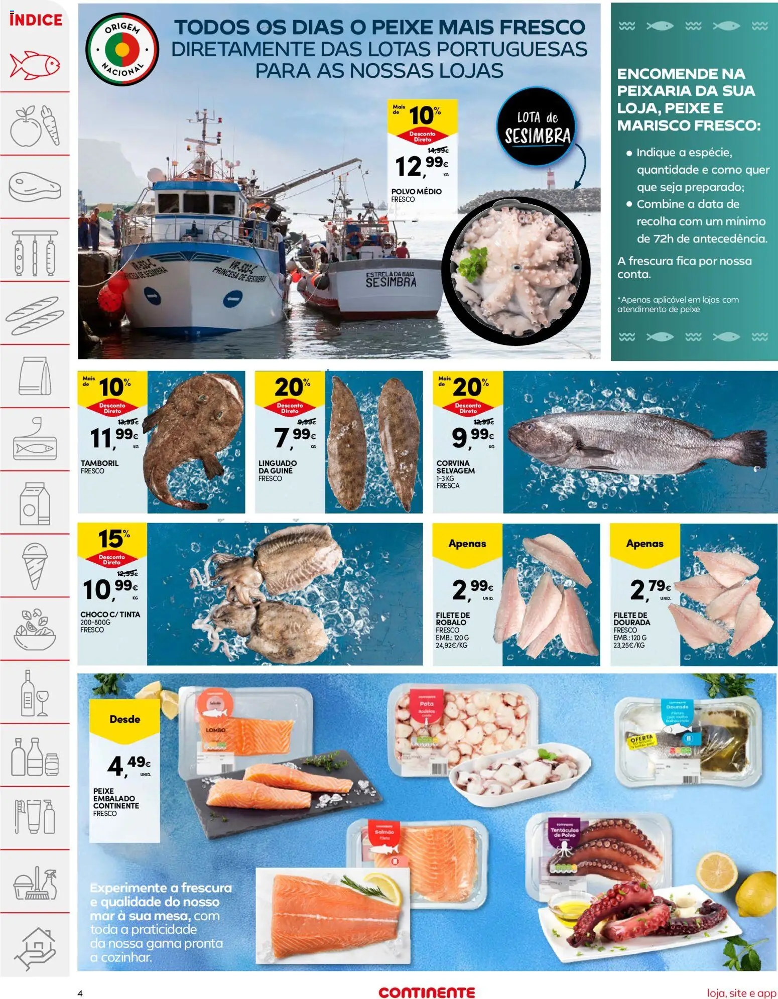 Continente folheto │ válido de 21.04.2026 | Página: 4 | Produtos: Polvo, Linguado, Lombo, Tamboril