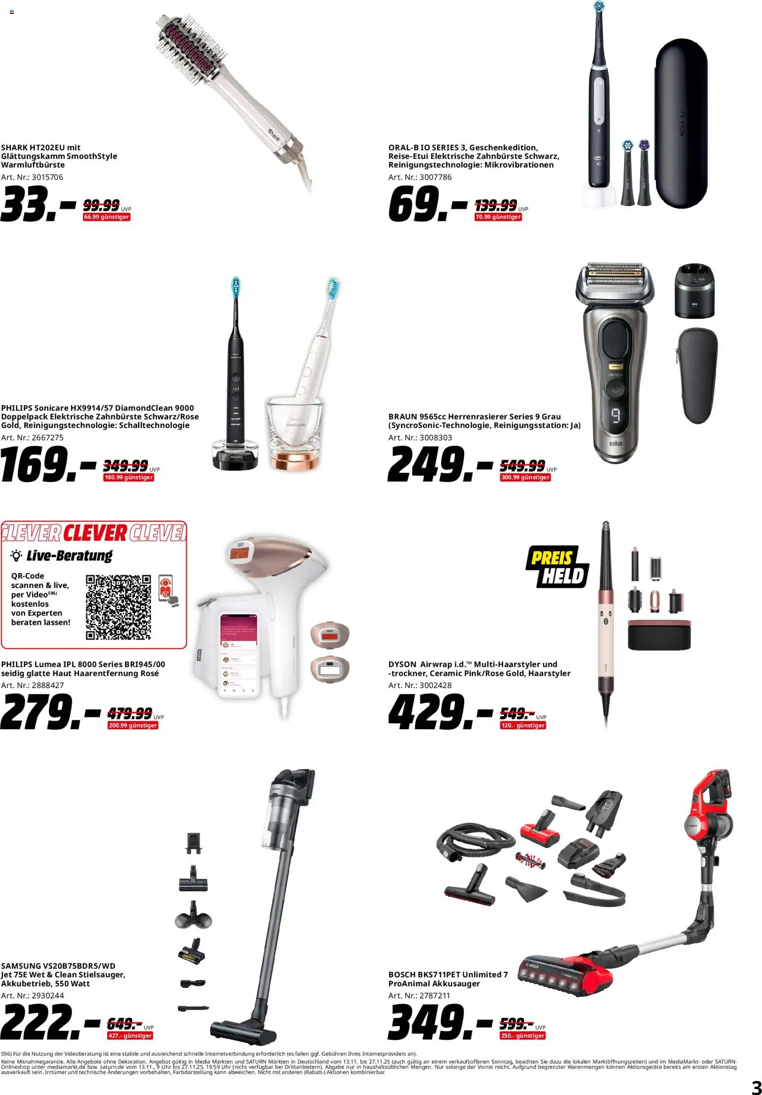 Media Markt - Black Friday – gültig ab 13.11.2025 | Seite: 3 | Produkte: Bosch, Philips, Elektrische zahnbürste, Samsung