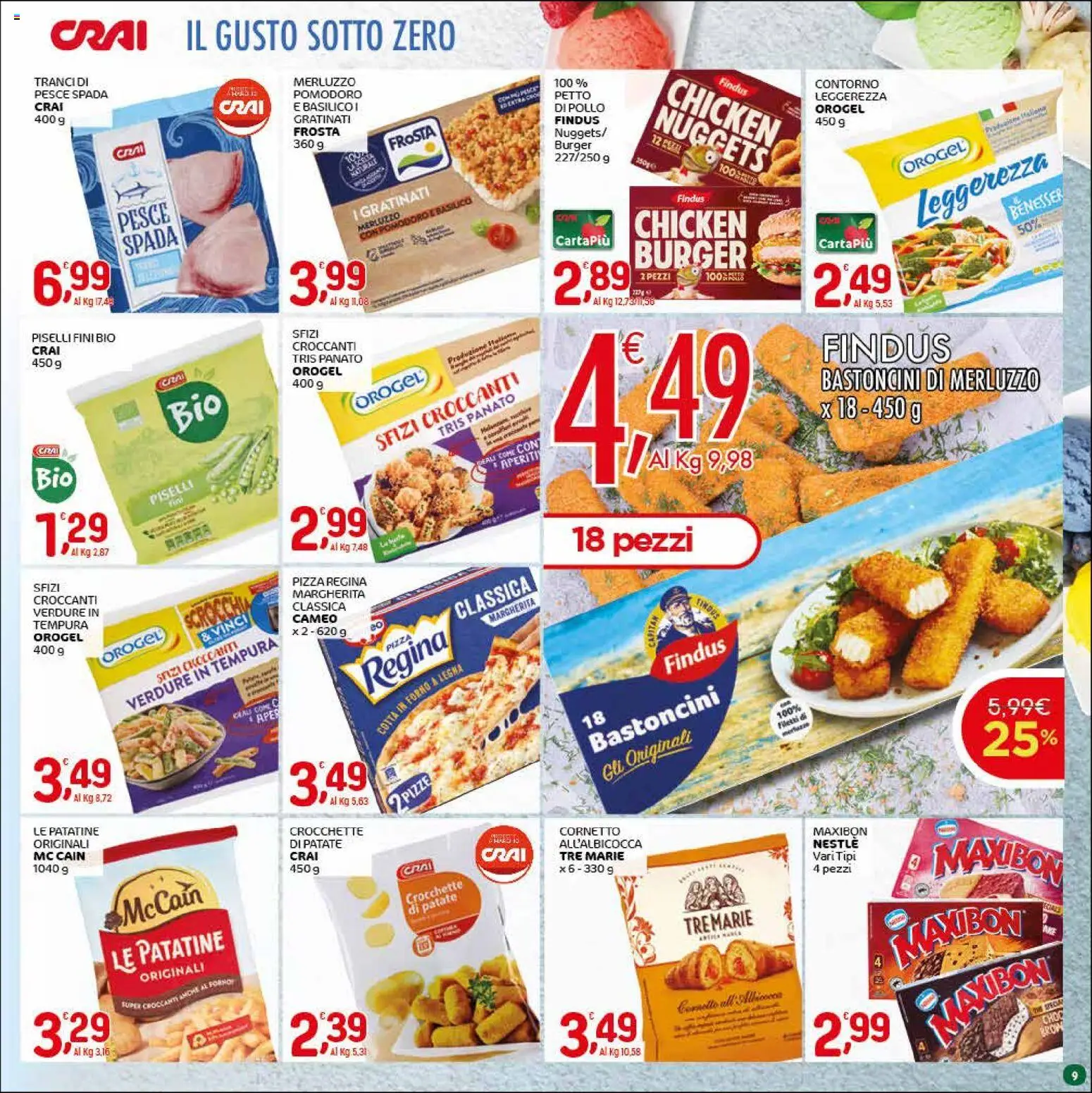 Volantino CRAI del 07.04.2026 | Pagina: 9 | Prodotti: Merluzzo, Patatine, Patate, Verdure