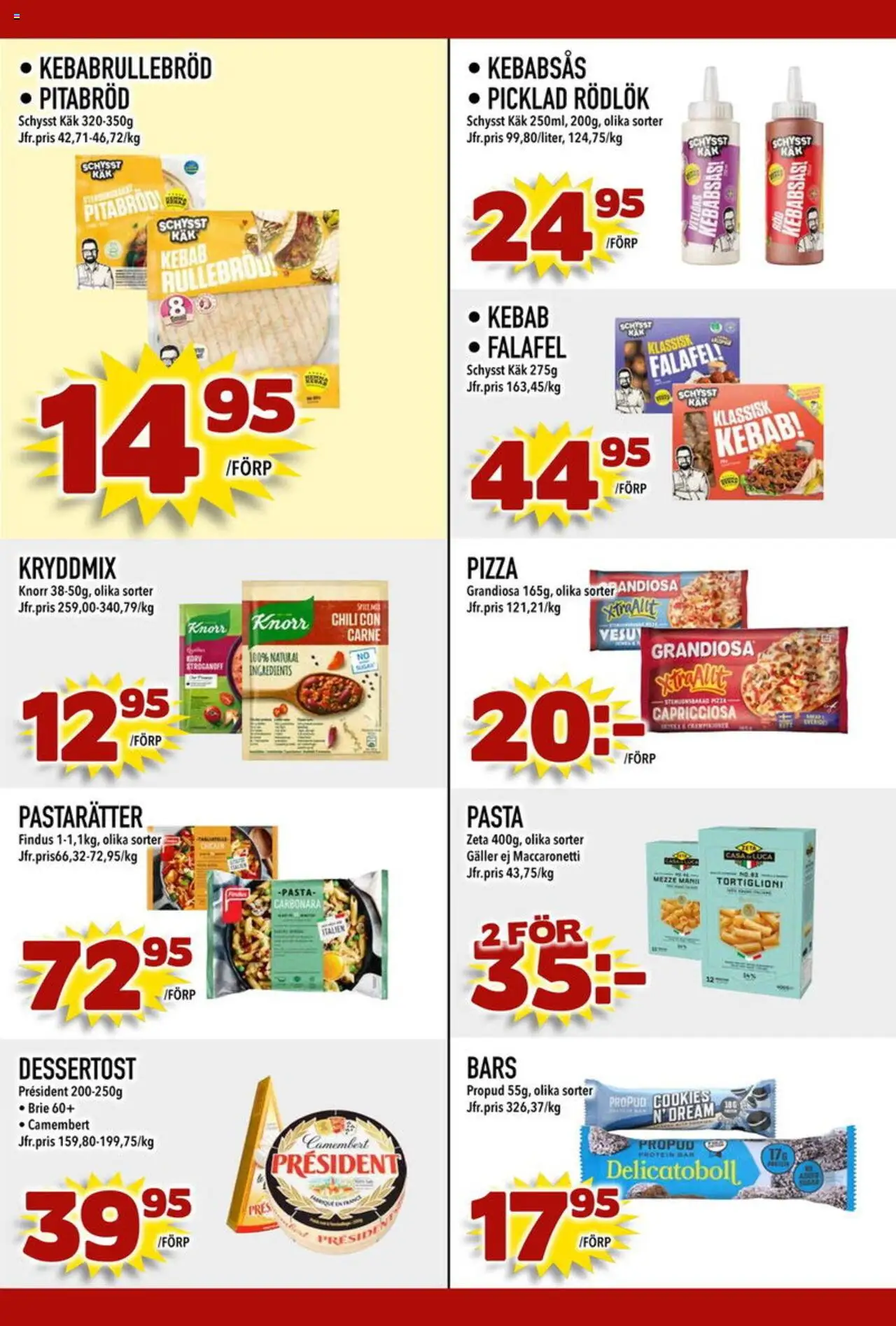 Din Mat reklamblad aktuell från 08.09.2025 | Sida: 6 | Produkter: Pizza, Rödlök, Falafel, Camembert