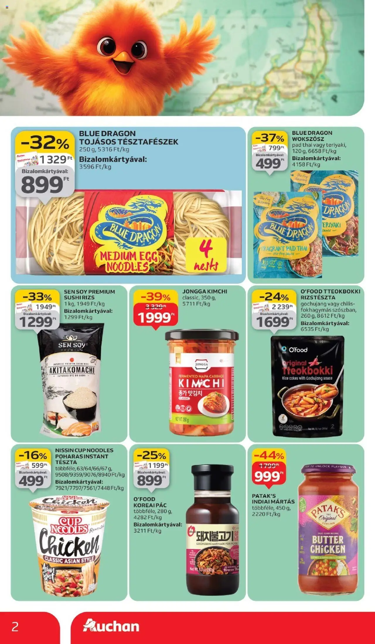 Auchan akciós ujság - amely érvényes a következő dátumtól: 11.09.2025 | Oldal: 2 | Termékek: Rizstészta, Sushi, Tészta