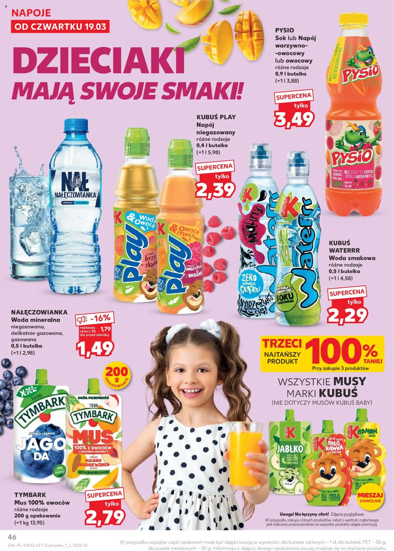 Kaufland gazetka od 19.03.2026 | Strona: 46 | Produkty: Napoje, Sok, Woda, Owoce