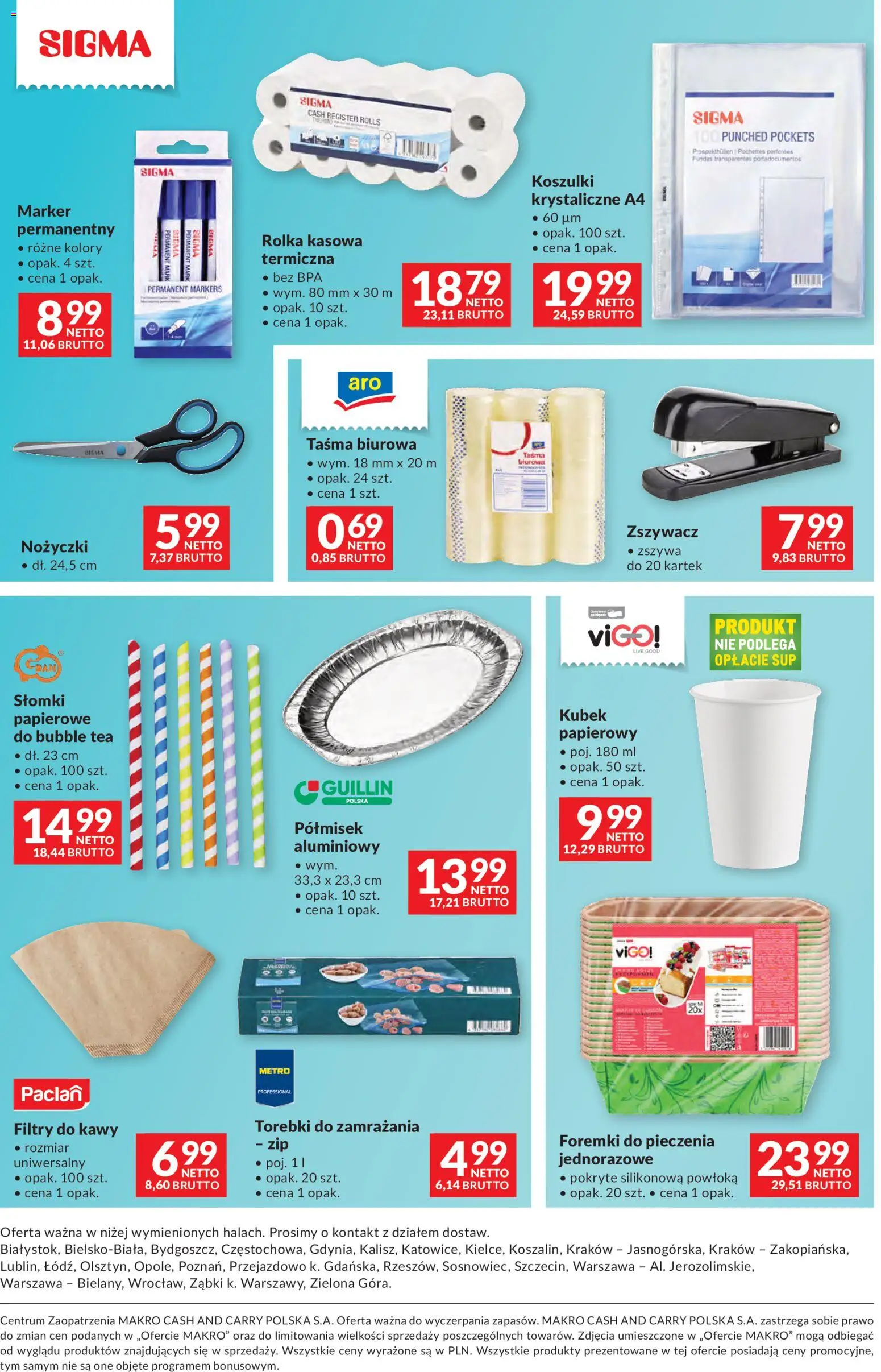 Makro Gazetka - Dystrybucja do sklepów od 20.01.2026 | Strona: 56 | Produkty: Słomki, Filtry do kawy, Torebki