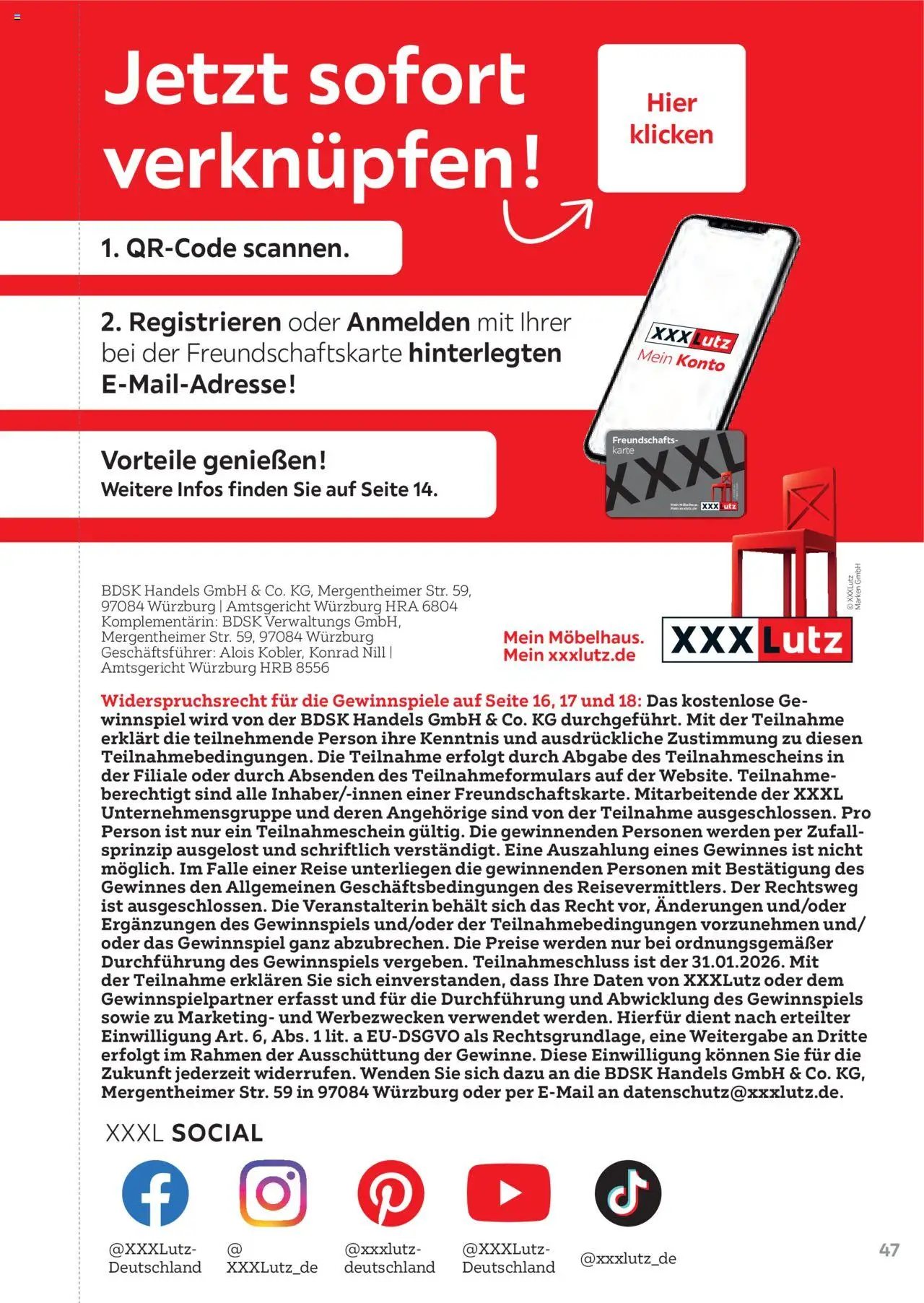 XXXL Lutz Freundschaftskartenjournal - gültig ab dem 01.08.2025 | Seite: 47