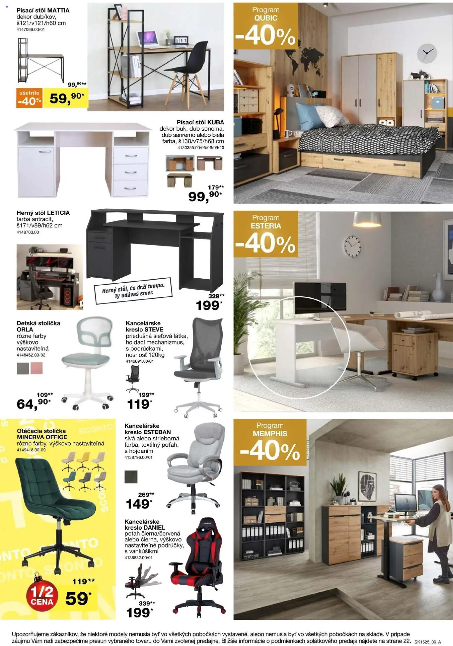 Nové Sconto nábytok akcie – leták je platný od 26.11.2025 | Strana: 6 | Produkty: Stôl, Herný stol, Detská stolička, Písací stôl