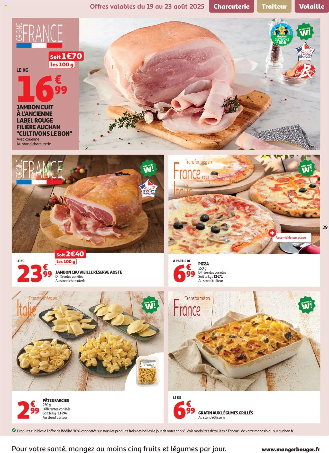  | Page: 29 | Produits: Jambon Cru, Volaille, Pizza, Pâtes